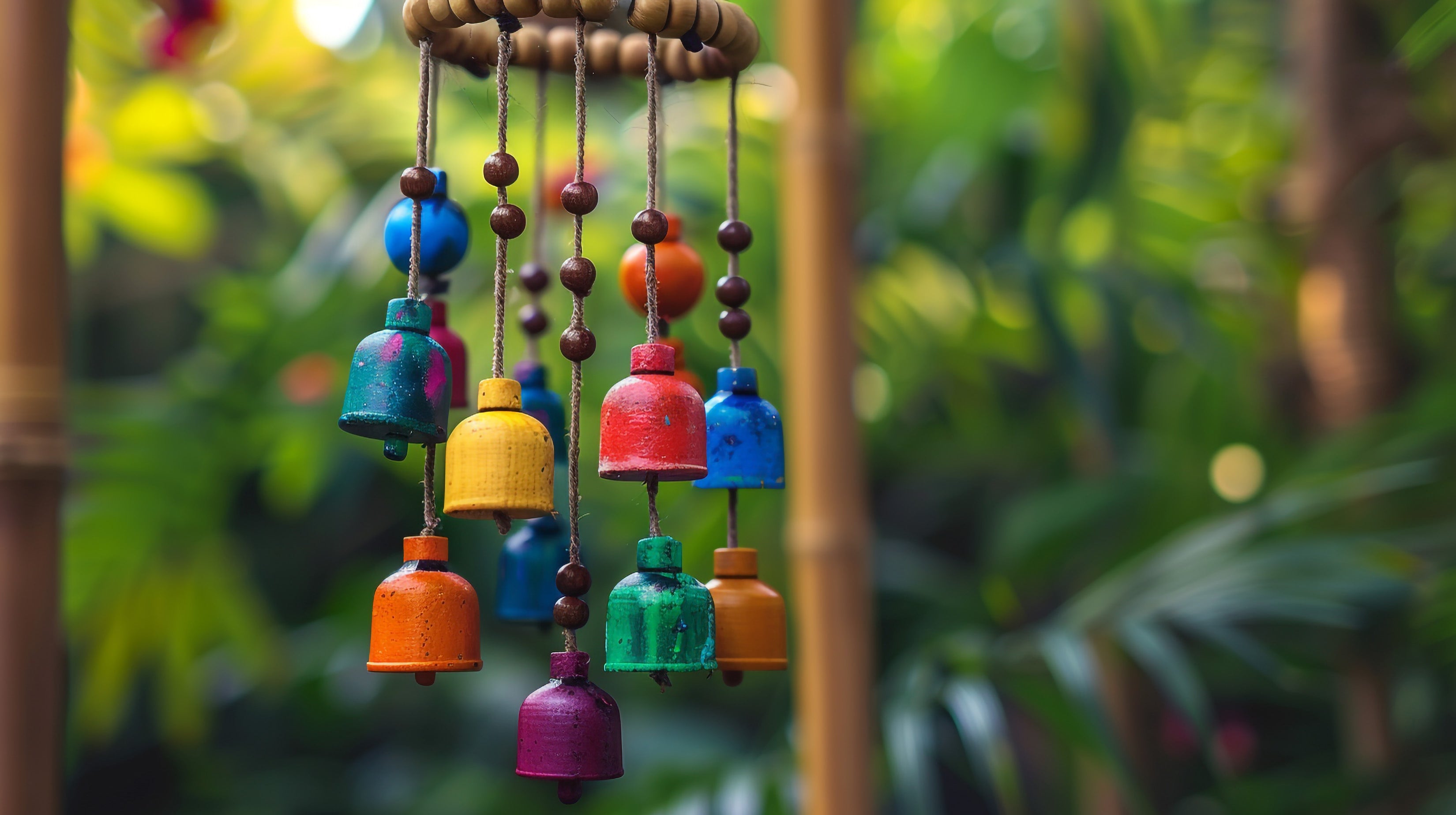 Painted Bamboo Wind Chimes