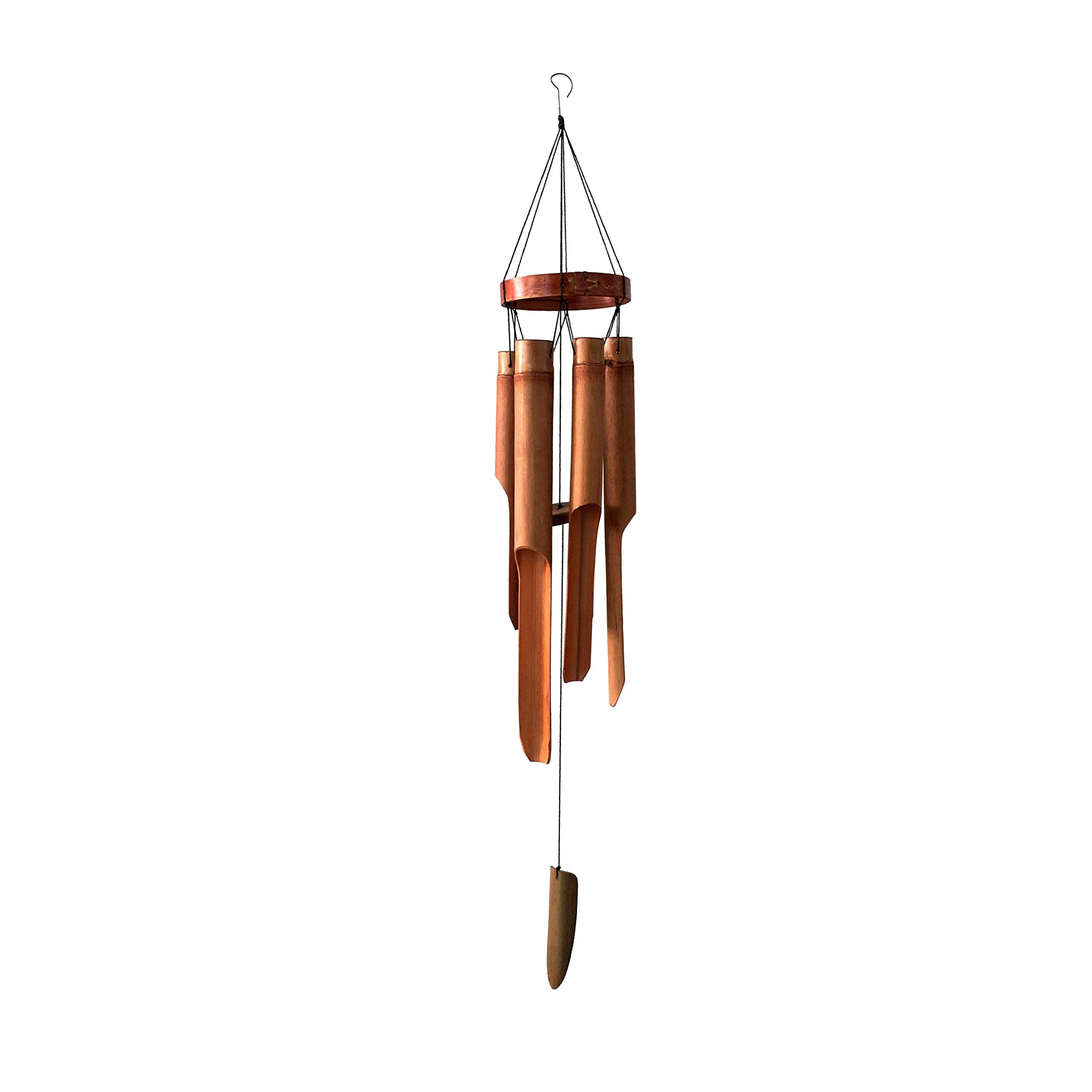 Ankinte Classic Bamboo Wind Chimes with Circle Top, Wood Wooden Wind Chimes Outdoor, Deep Tone Soothing Sound (27)
