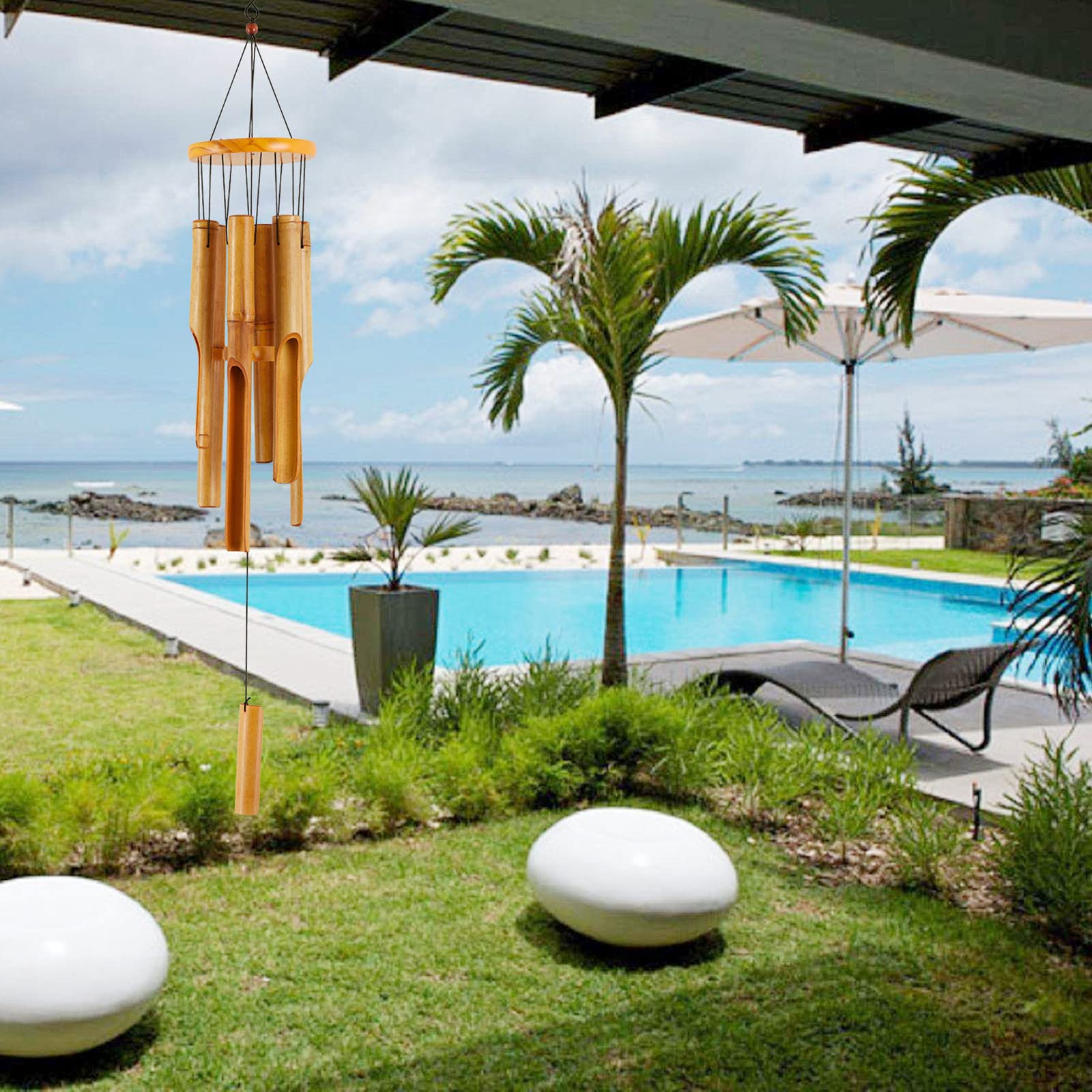 Rdutuok 32" Bamboo Wind Chimes Memorial Gifts for mom Handcrafted Wooden Wind Chimes with Melody Deep Tone for Ourdoor & Indoor,Garden, Yark,Patio and Home Déco