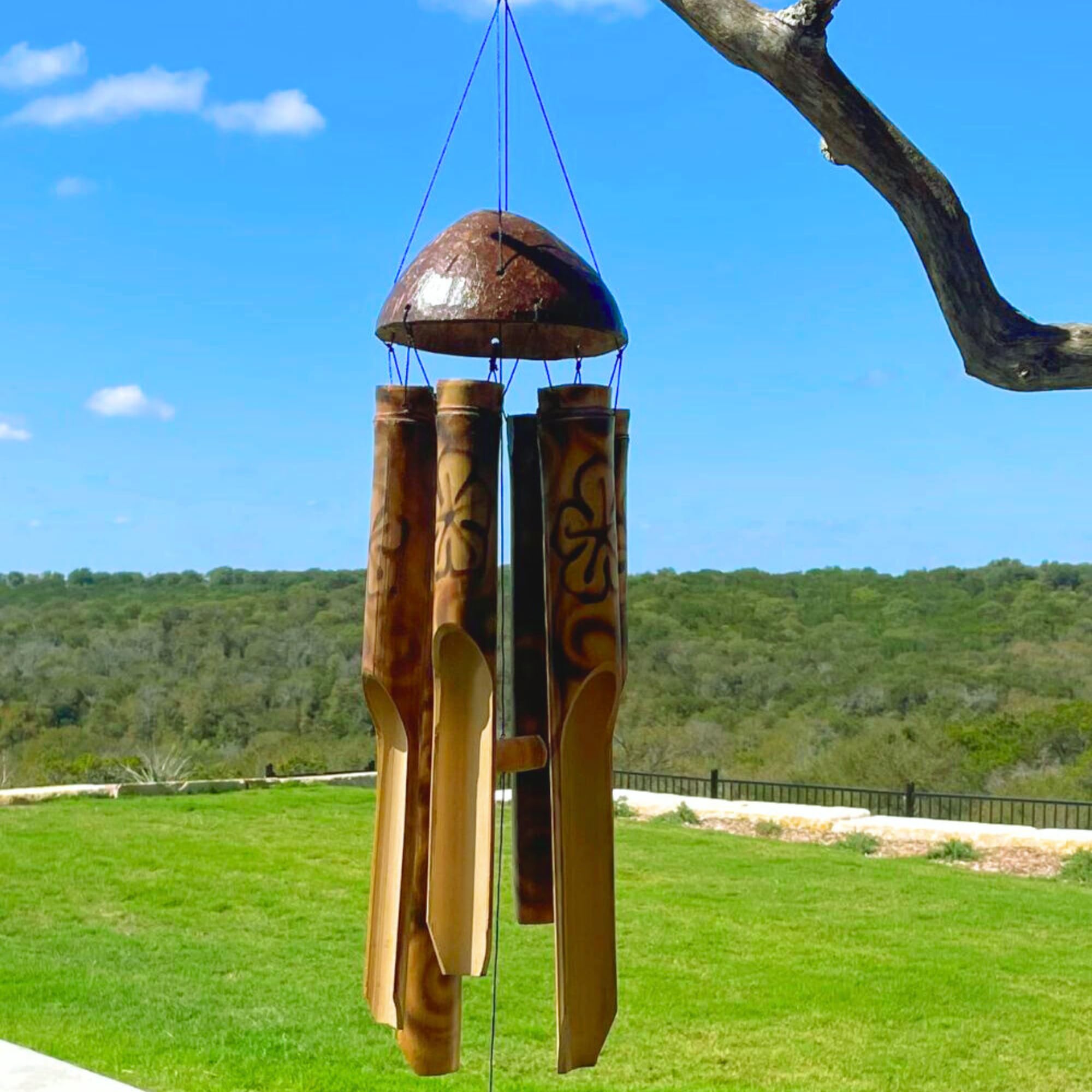 Solange & Frances Bamboo Wind Chimes for Outside, Ideal Gifts for Women, Wooden Wind Chimes for Outside, Wood Chimes for Outdoors, Beach Windchimes, Birthday Gift idea, Gifts for Mom