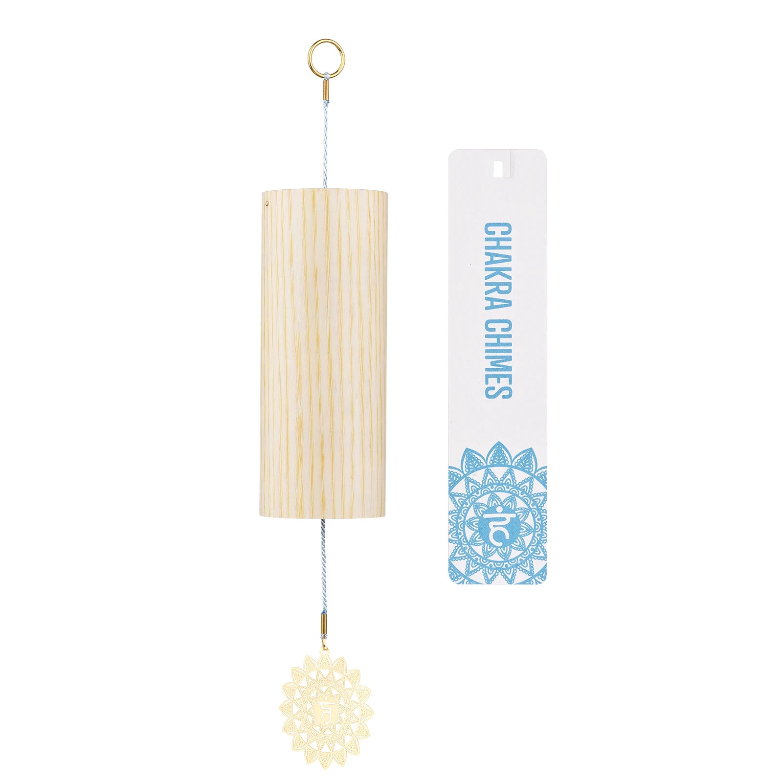 Chakra Chimes Natural Bamboo Wind Chime Meditation Chord Windbell for Outdoor Garden Patio Home Decoration Meditation Relaxation