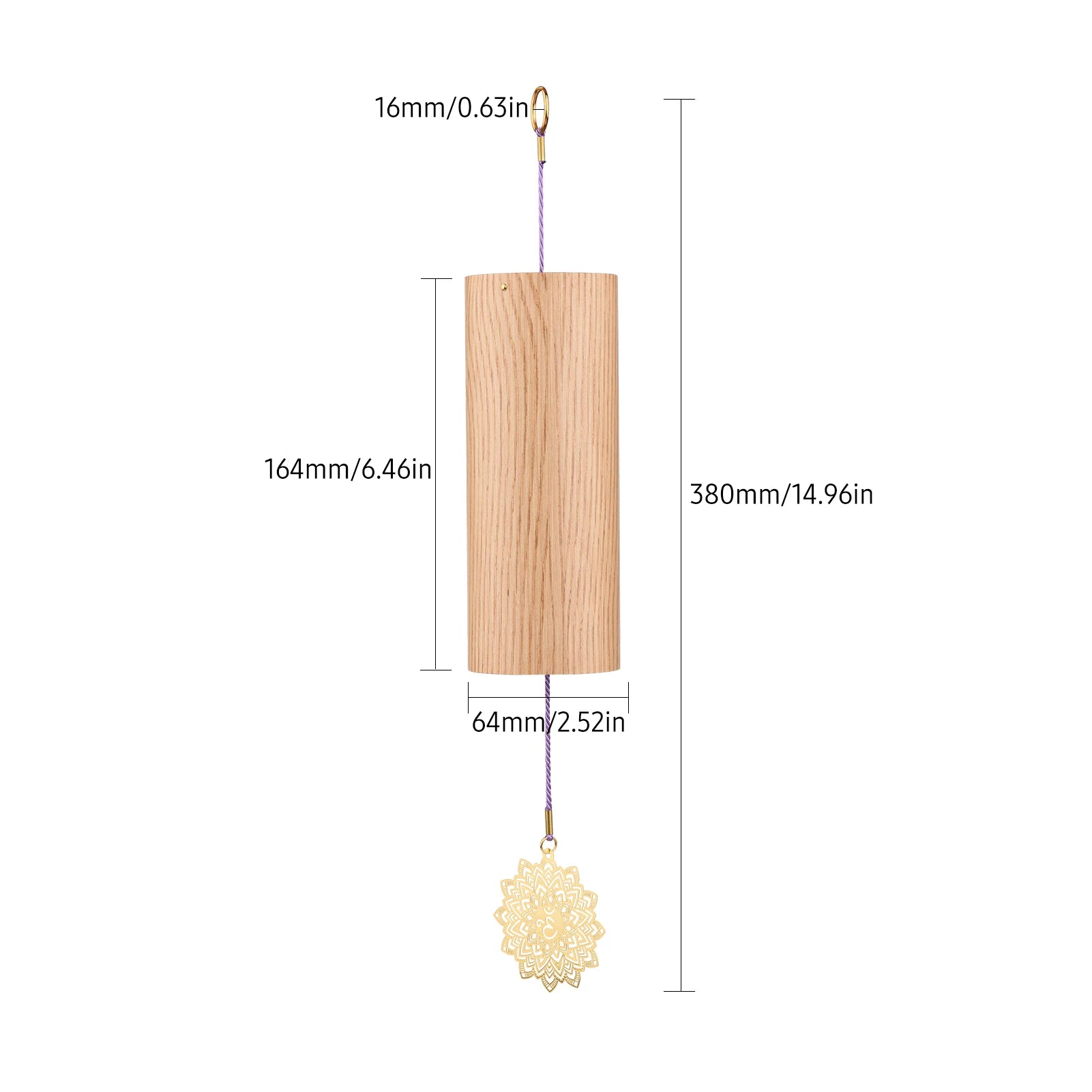 Chakra Chimes Natural Bamboo Wind Chime Meditation Chord Windbell for Outdoor Garden Patio Home Decoration Meditation Relaxation