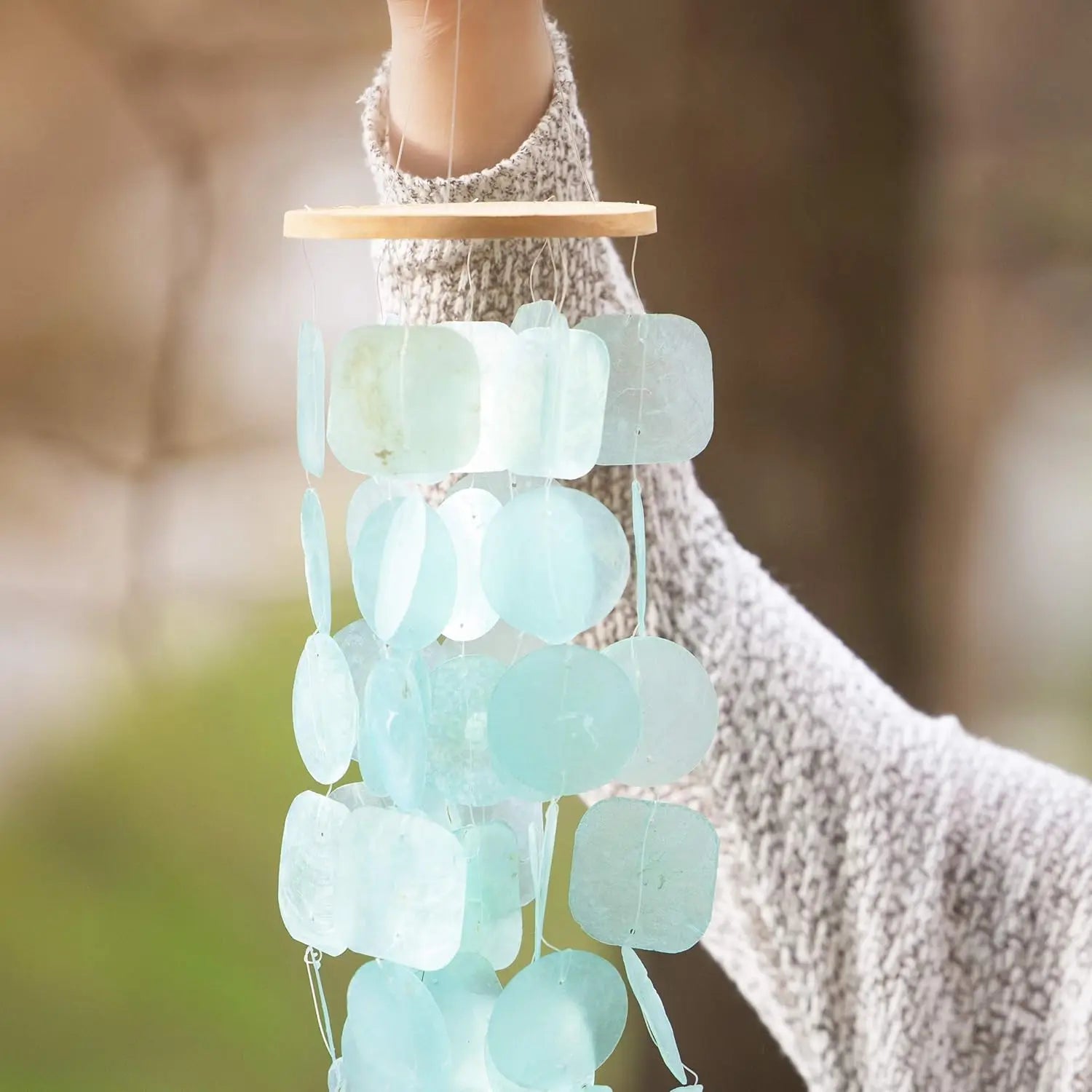 Sea Glass Outdoor Wind Chimes, Perfect Gifts for Mom & Women, Summer Decor.