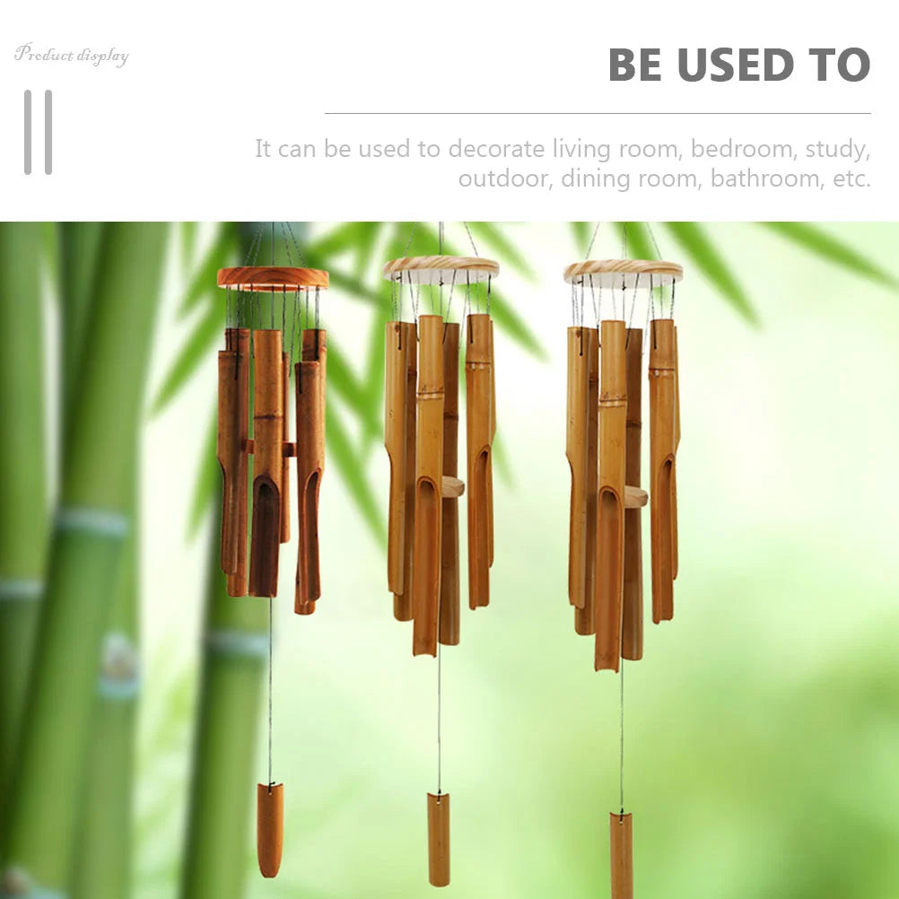 Chines Bamboo Wind Chime Decorations for Home Large Chimes outside Deep Tone Dad