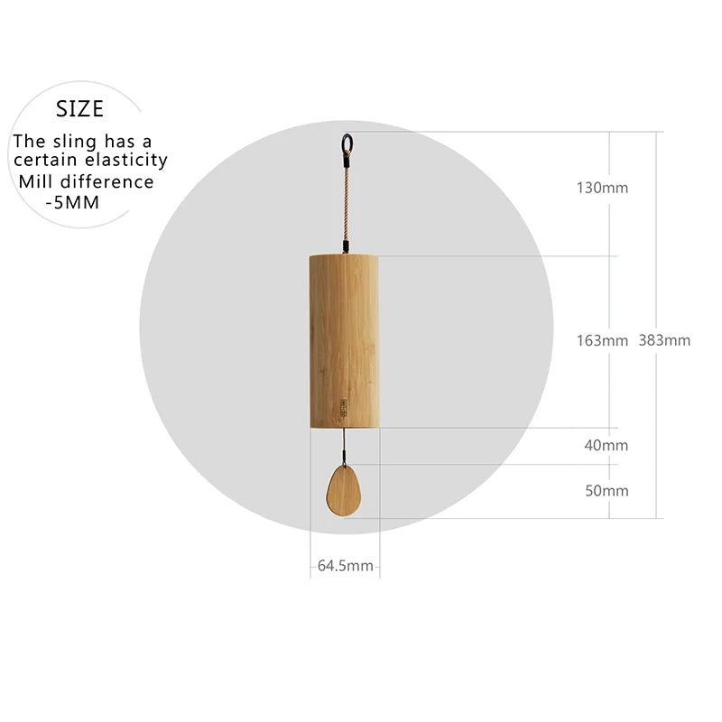 Chord G-B-D-C Bamboo Wooden Wind Chimes Handmade Japan Style Windchime for Outdoor Garden Patio Home Decor Meditation Relaxation