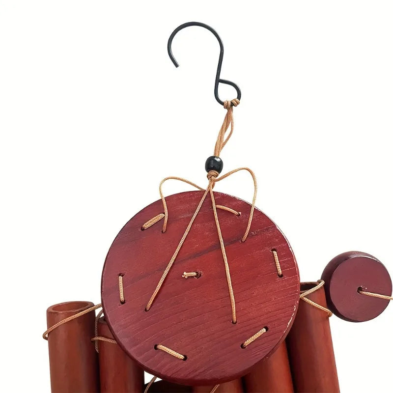 1PCS Natural Bamboo Wind Chime Handmade Garden Patio Christmas Hanging Decor Eco-Friendly Ornament