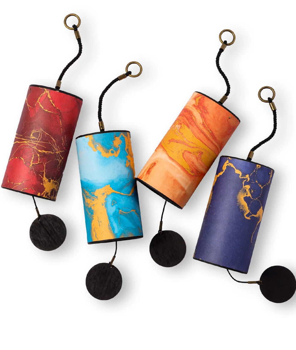 Hluru Bamboo Windchime Furin Wind Chime 9 Rod Chord Crafted Bell for Outdoor Garden Decor Patio Zen Home Decoration Meditation