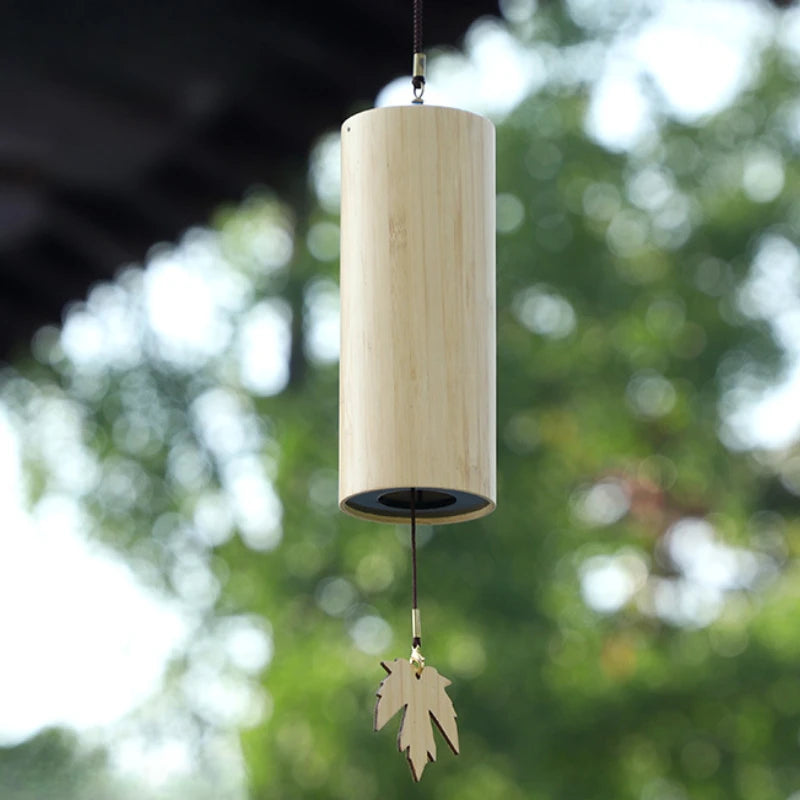 Japanese Retro Chimes Windbell Bamboo Wind Chimes Sound Tool Meditation Bells Eight-note Chord Wind Chime Home Outdoor Decor