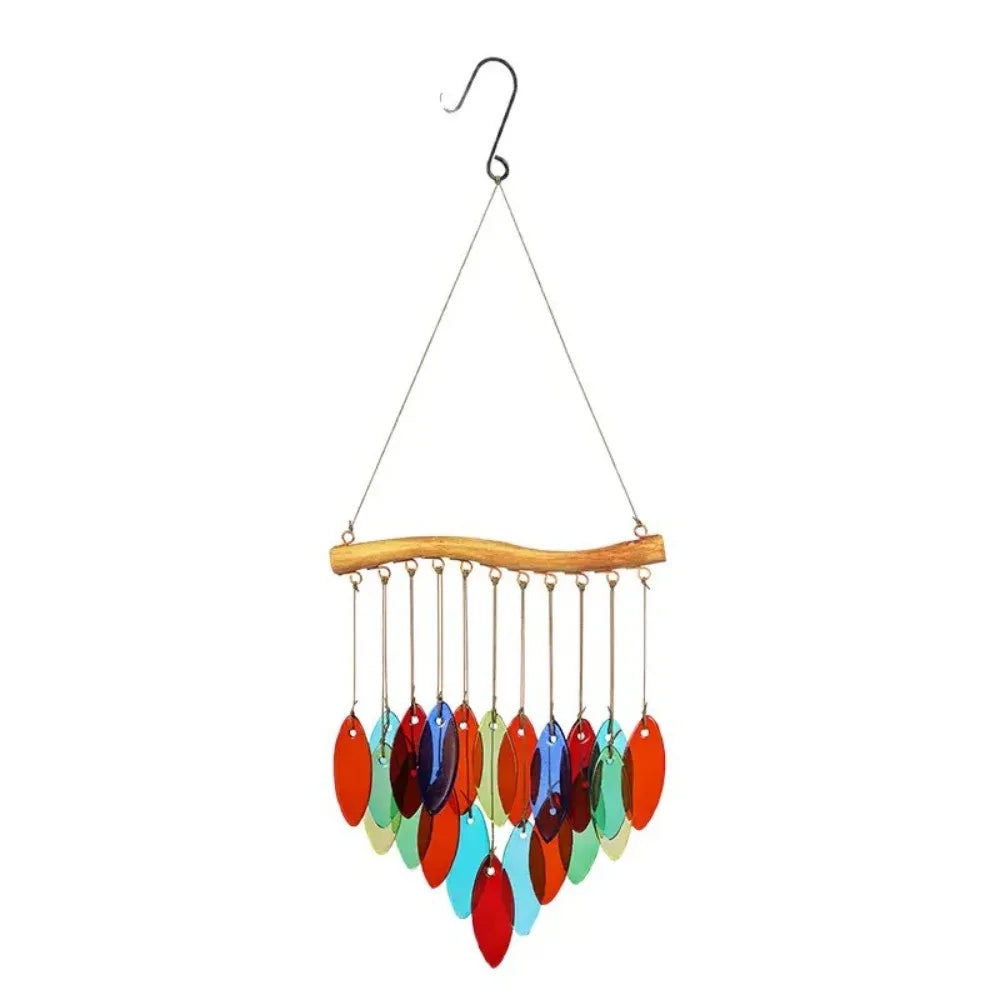 Creative Fish Shaped Wind Chime Shell Crafts Colored Glass Wind Chime Exquisite Iron Art Light Collection Pendant Outdoor
