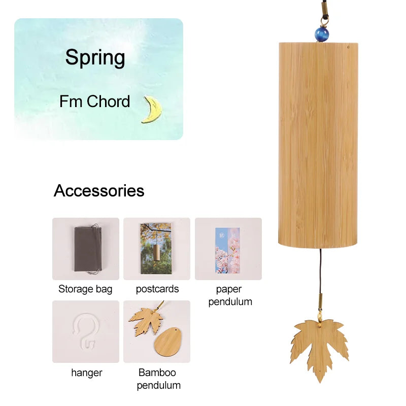 Bamboo Wind Chimes Chords Handmade Musical Windchime Sound Healing Wind Bell Musical Instruments Home Garden Patio Decoration