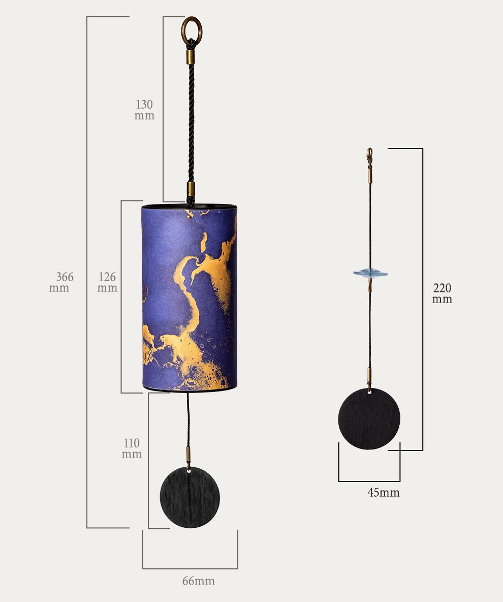 Hluru Bamboo Windchime 9 Rods , Wind Chimes 9 Rods, Wind bell Craft Outdoor, Garden Patio Zen Meditation, C G Am Dm Chord