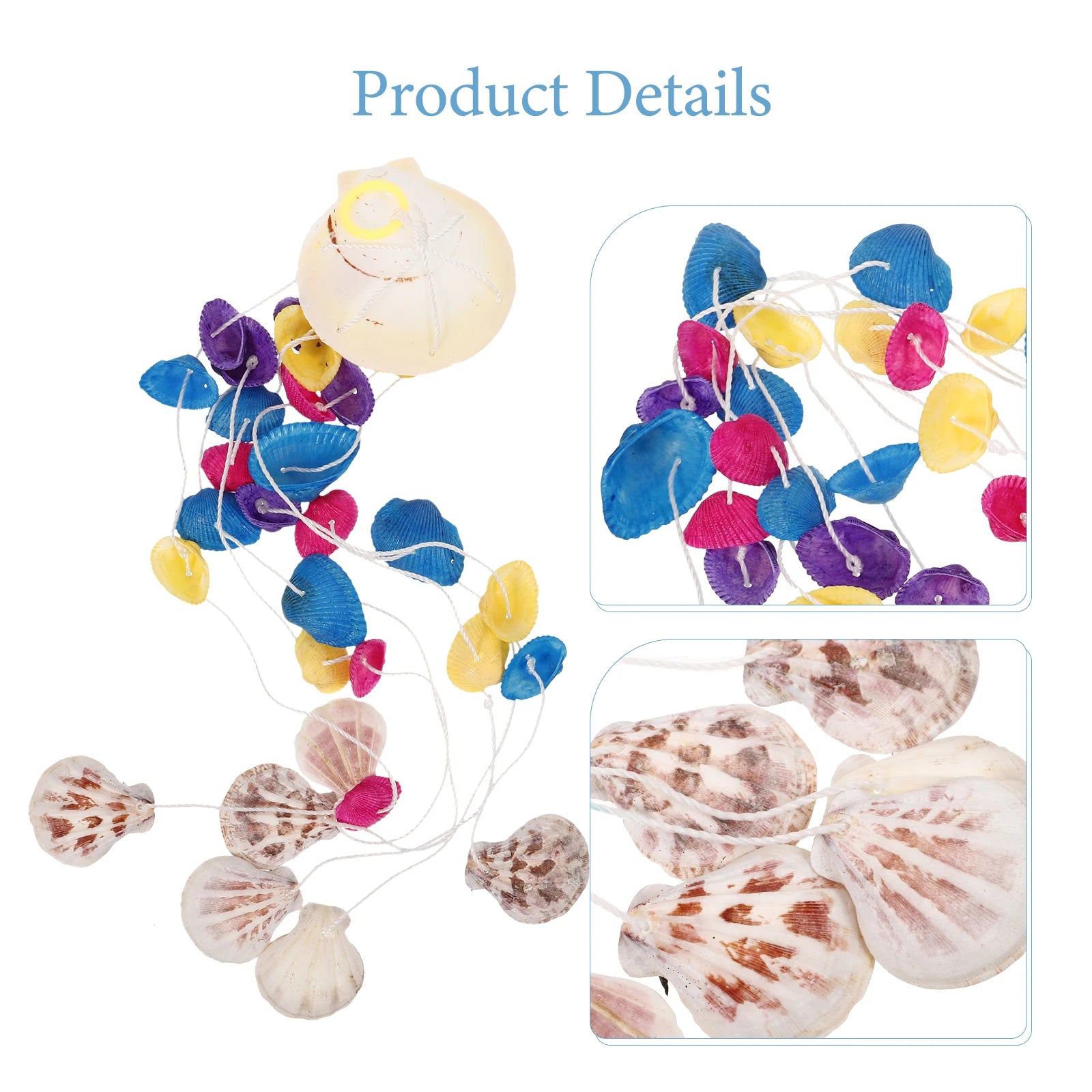 Shell Wind Chime Decor Natural Elegant Balcony Outdoor Indoor Patio Porch Yard Bedroom Sea Shell Bells Hanging