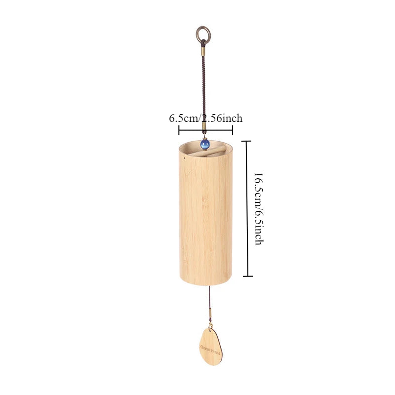 Japanese Retro Chimes Windbell Bamboo Wind Chimes Sound Tool Meditation Bells Eight-note Chord Wind Chime Home Outdoor Decor