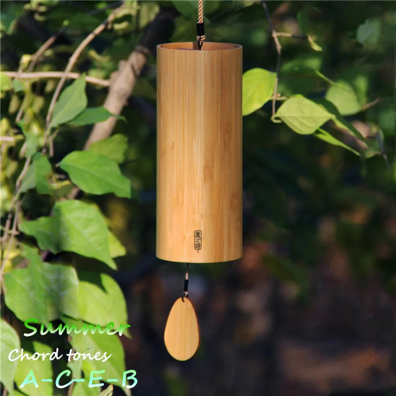 Chord G-B-D-C Bamboo Wooden Wind Chimes Handmade Japan Style Windchime for Outdoor Garden Patio Home Decor Meditation Relaxation