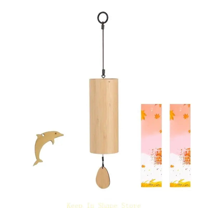 U1JC Windbell Bamboo Wind Bamboo Chord Musical Windchime Outdoor Garden Patio Home Decoration Meditation Bells