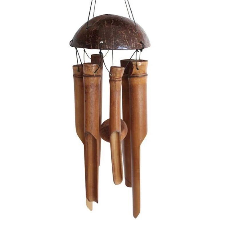 Wind Chimes Light Color Five Tube Natural Coconut Shell Home Decoration Household Products Good-looking Bamboo Wind Chimes