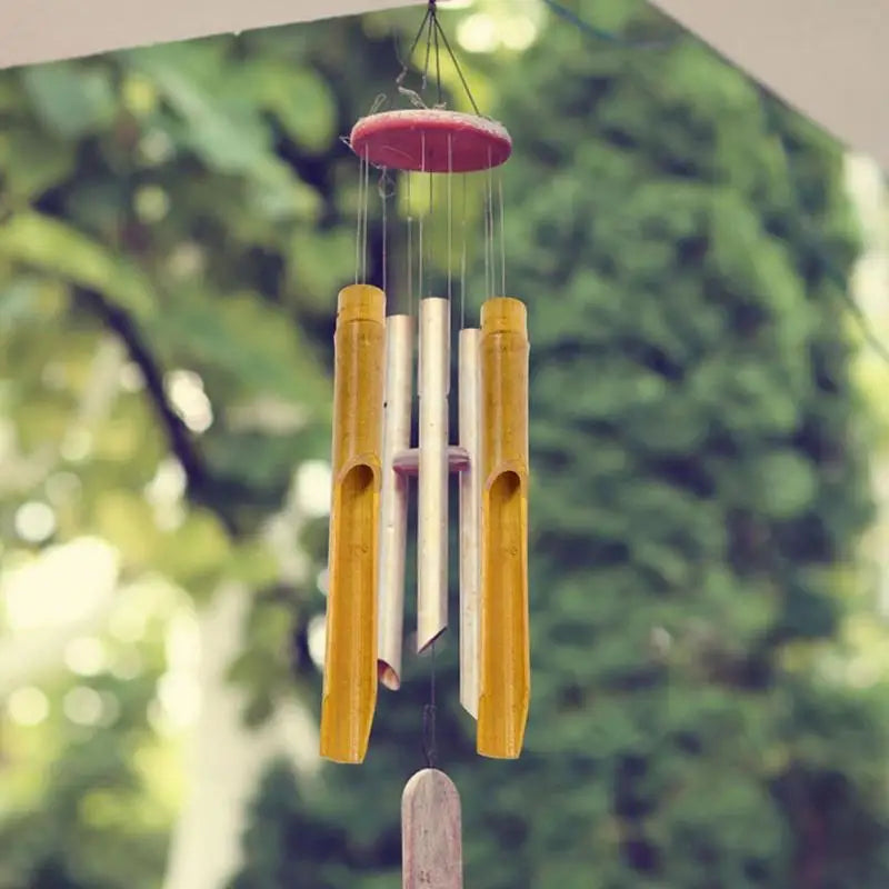 Wood Wind Chimes For Outside Crafting Bell Tubes 6 Pieces Multifunctional Creative Wooden Wind Chimes For Balcony Porch Window