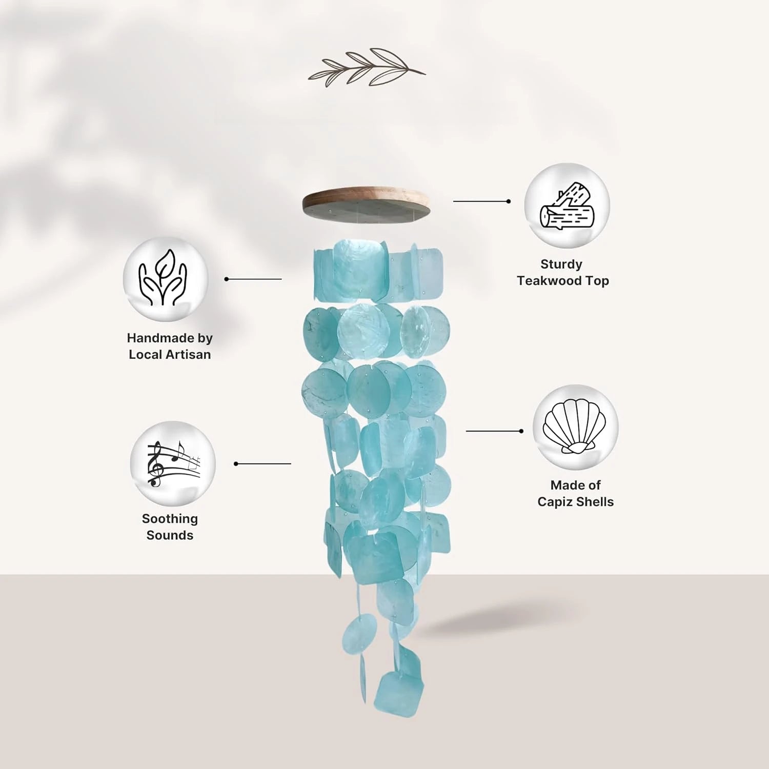 Sea Glass Outdoor Wind Chimes, Perfect Gifts for Mom & Women, Summer Decor.