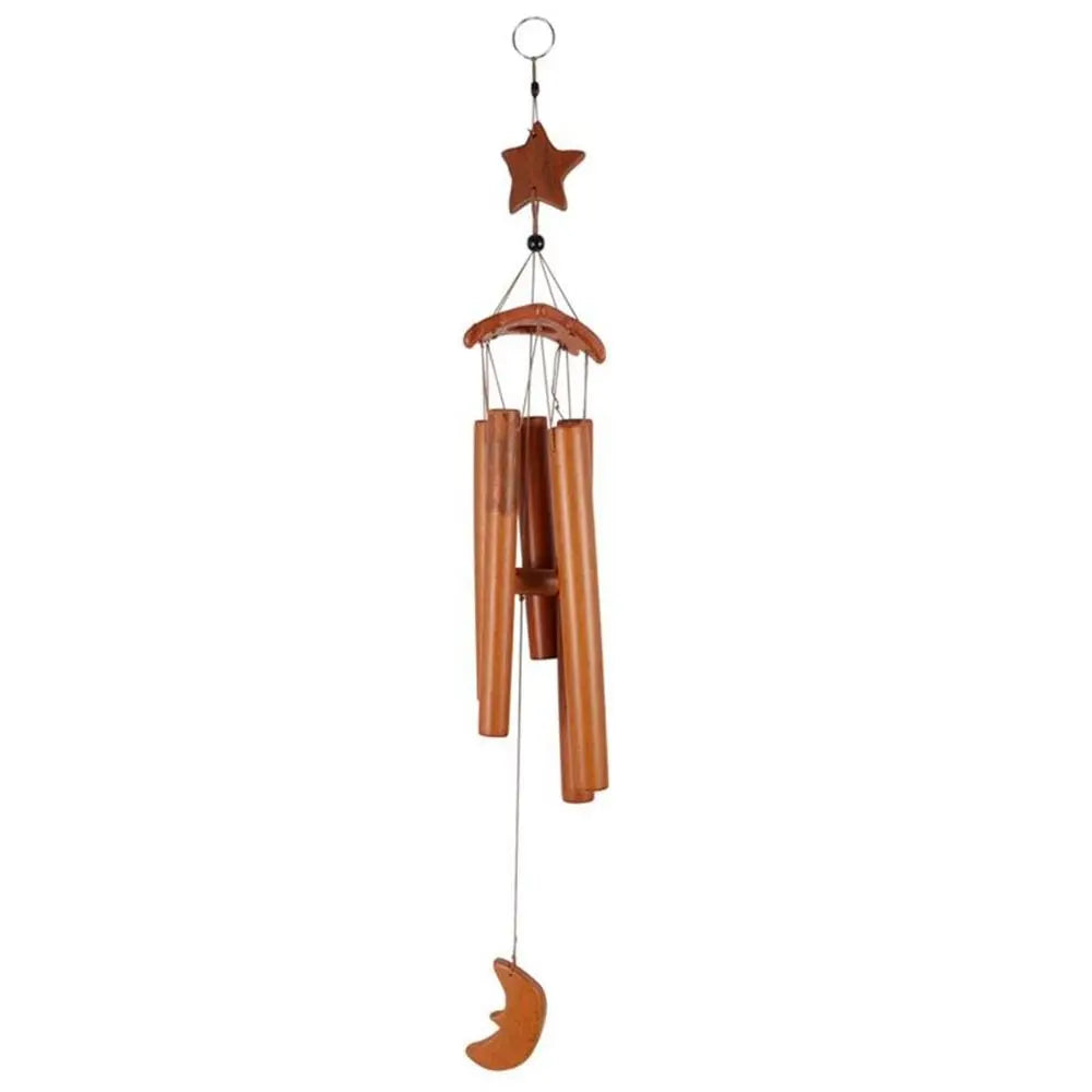 Creative Nostalgic Five-Pointed Star Wind Bell Handmade Bamboo Tube Bamboo Wind Chime Natural Multitube Bamboo Ornament Outdoor