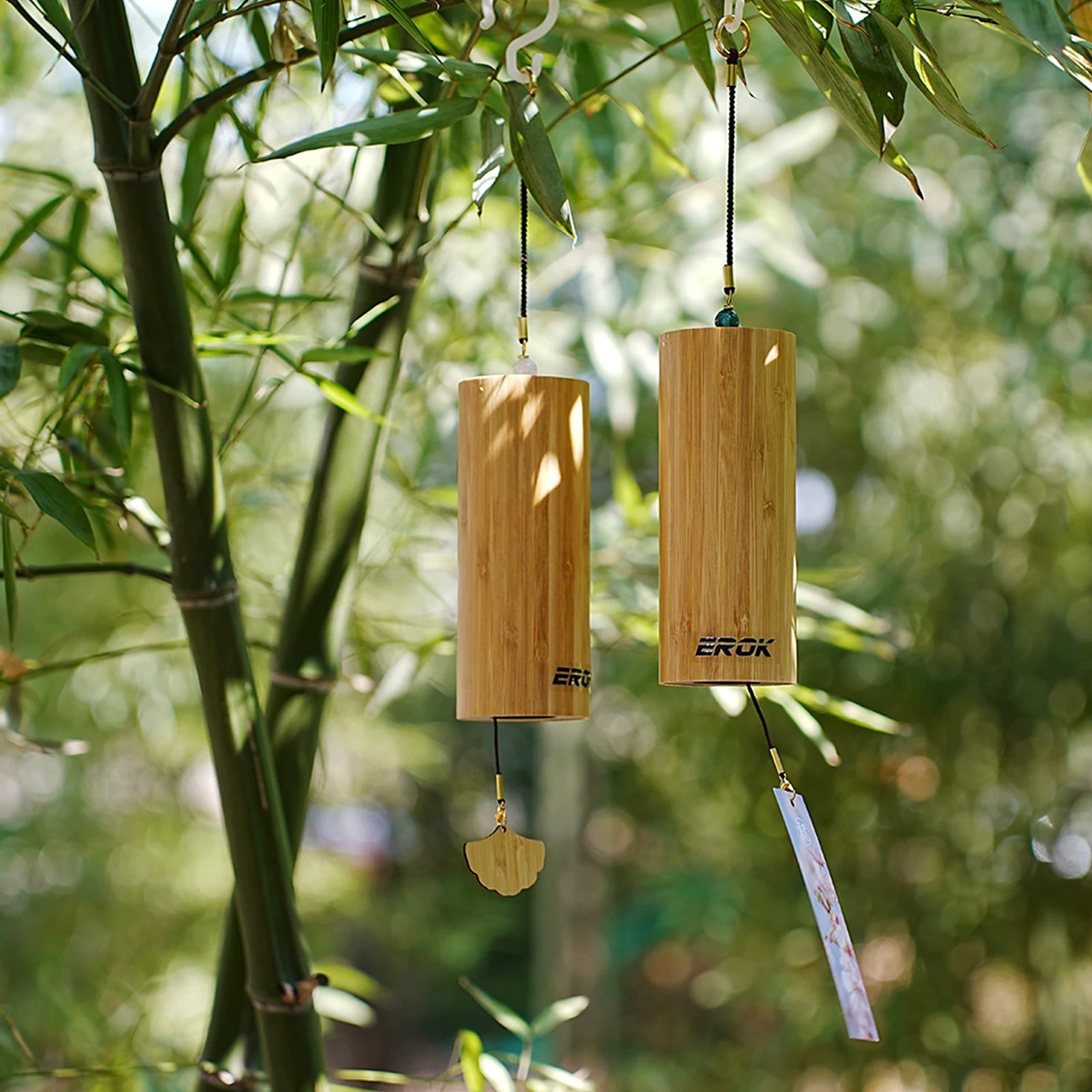 EROK Windbell Bamboo Wind Chime 8 Tone Rods Windchimes Zen Meditation Craft Home Garden Patio Hanging Ornaments 