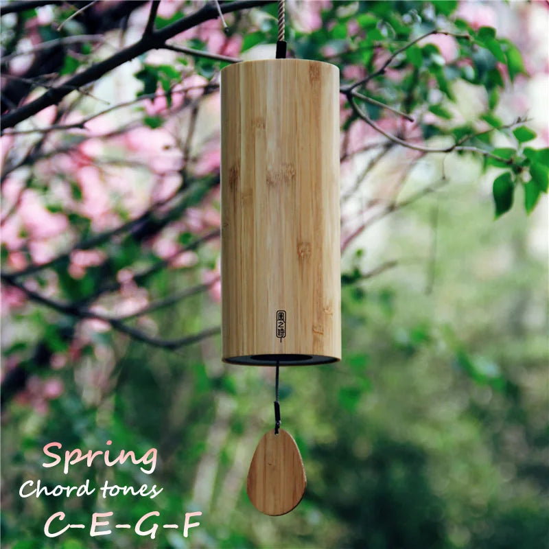 Chord G-B-D-C Bamboo Wooden Wind Chimes Handmade Japan Style Windchime for Outdoor Garden Patio Home Decor Meditation Relaxation