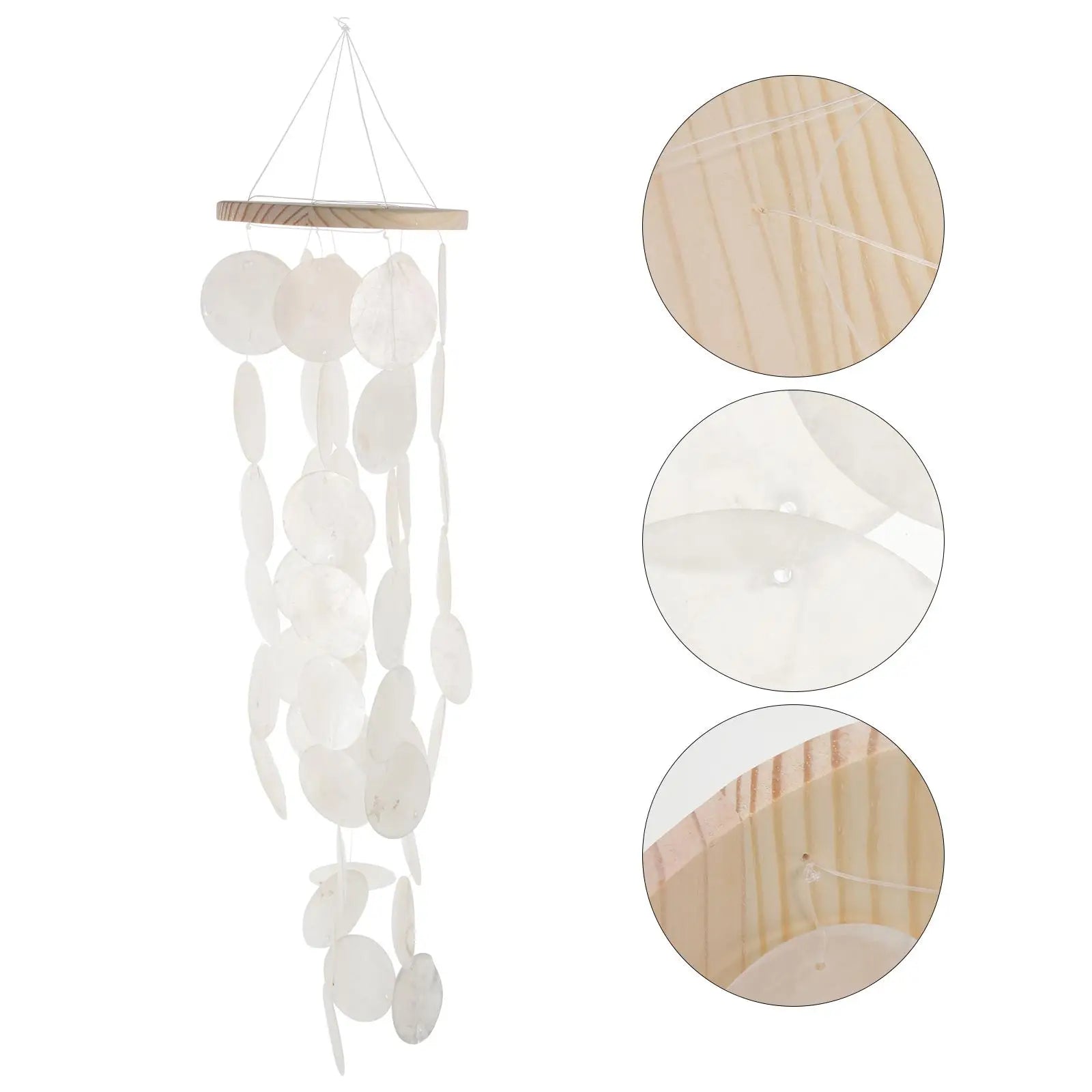 Seashell Wind Chime Decoration Unique Shell Pendant for Garden White Bell Hanging Home Patio Mirror Sound Relaxing