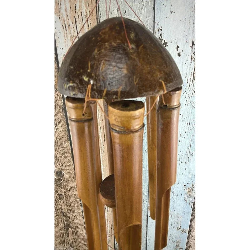1PCS Coconut shell bamboo wind chimes Bamboo Tube Wind Chime wind Bell for Outdoor indoor Home Garden Patio Tree Decor Ornaments