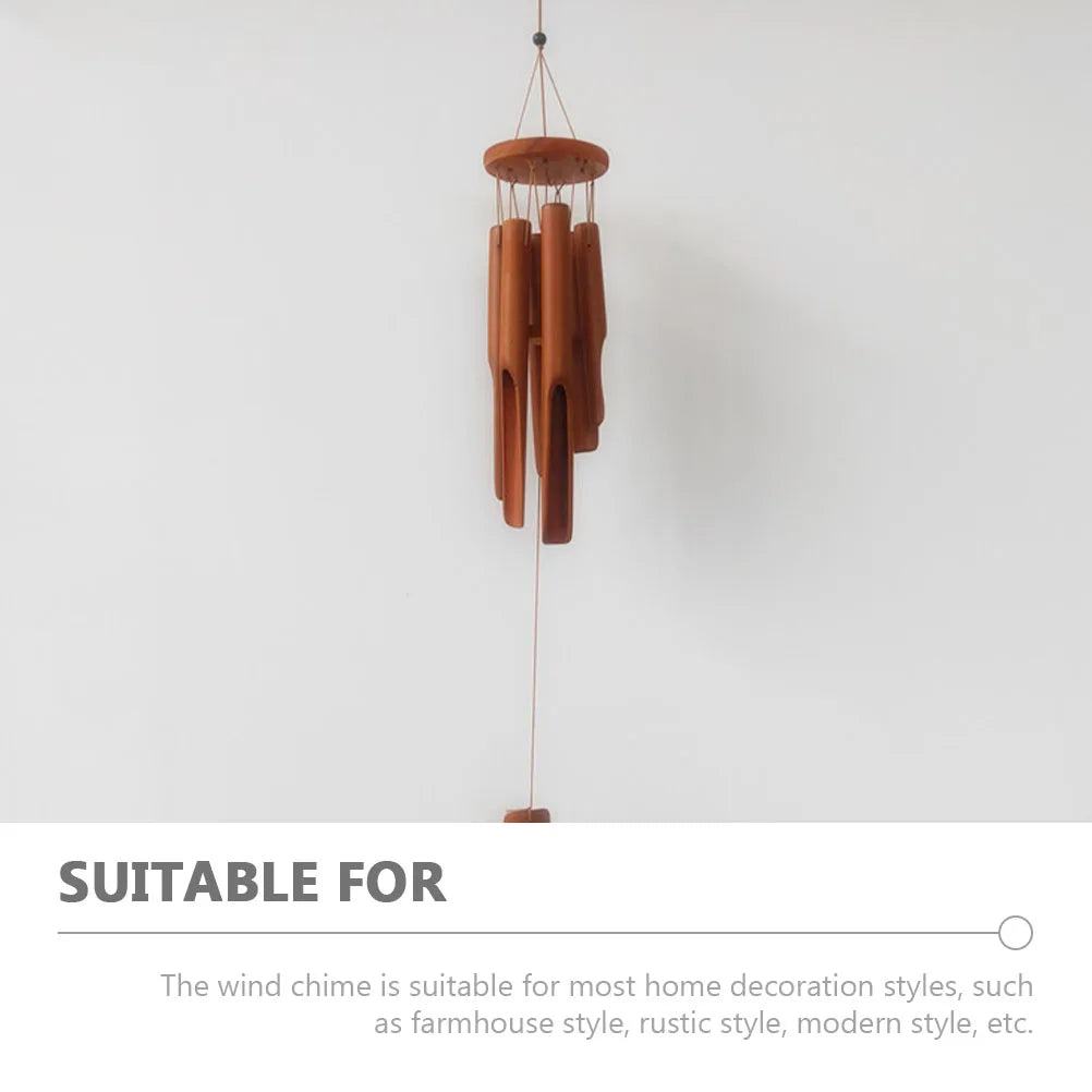 Bamboo Windchime Decoration Patio Wind Chime Garden Windchime Decorative Wind Chime Hanging Ornament Yard Wind Bell Home Decor