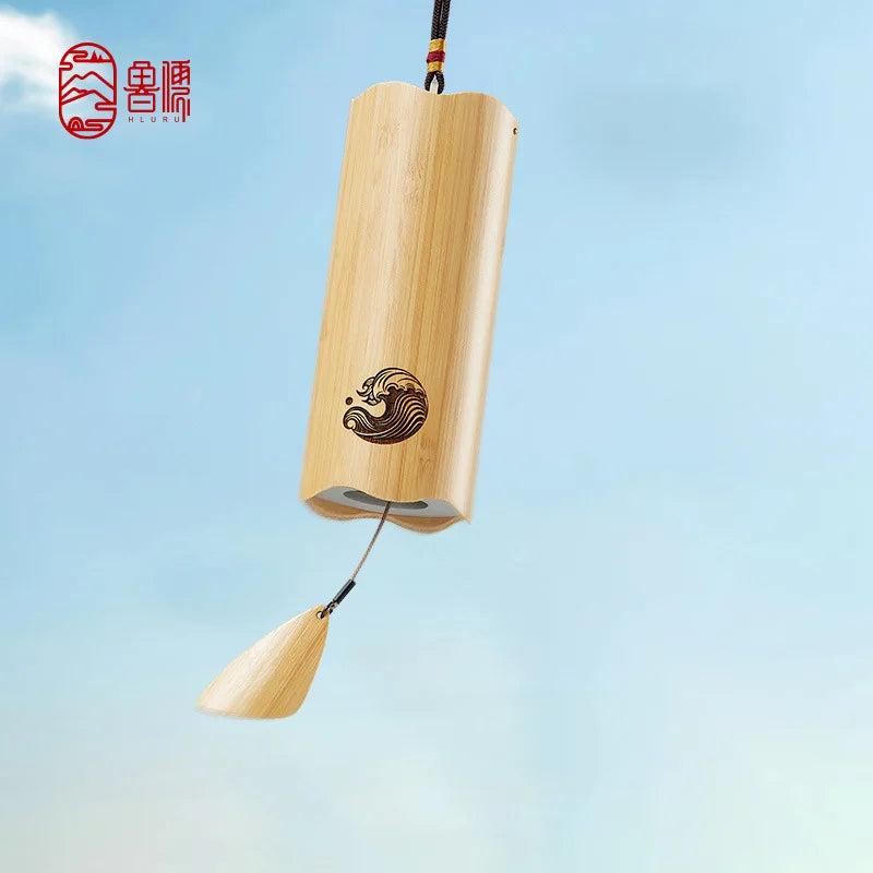 Hluru Windbell Bamboo Wind Chime 8 Tone Rods C G Am Dm Chord Windchimes for Zen Meditation Home Garden Patio Hanging Ornaments