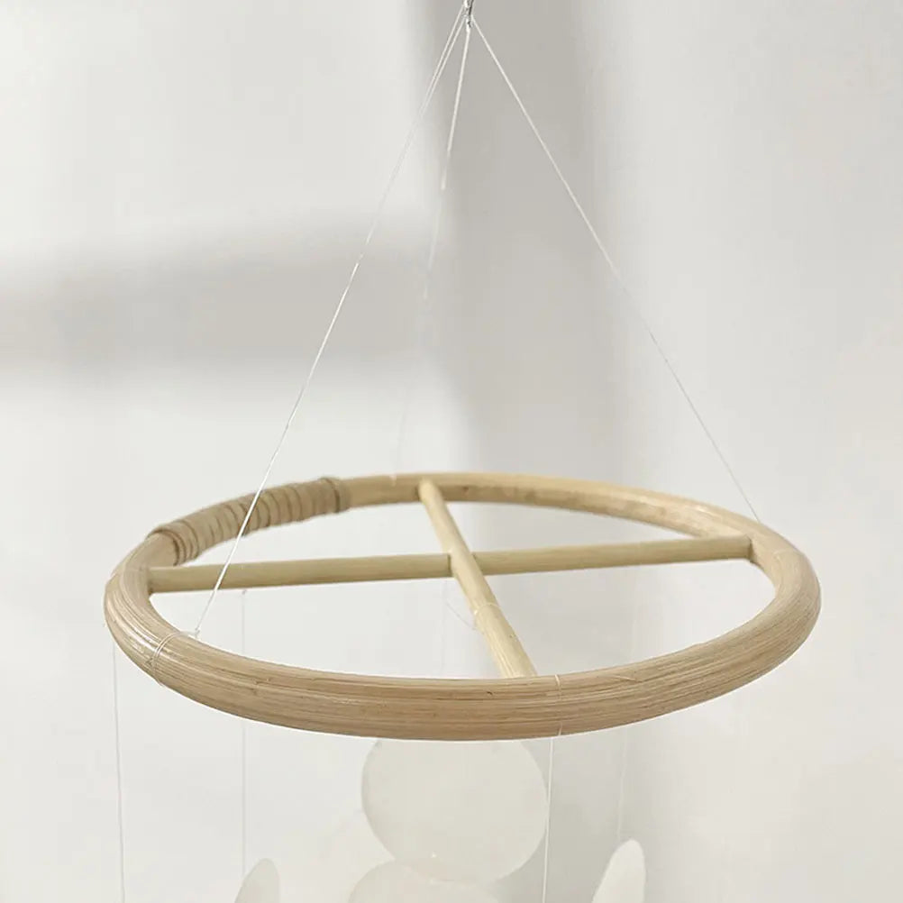 Bamboo Wind Chime Parts Hollow Top Catcher Frame DIY Kit Steering Wheel Craft Garden Decor Accessories Sunlight Effect Outdoor