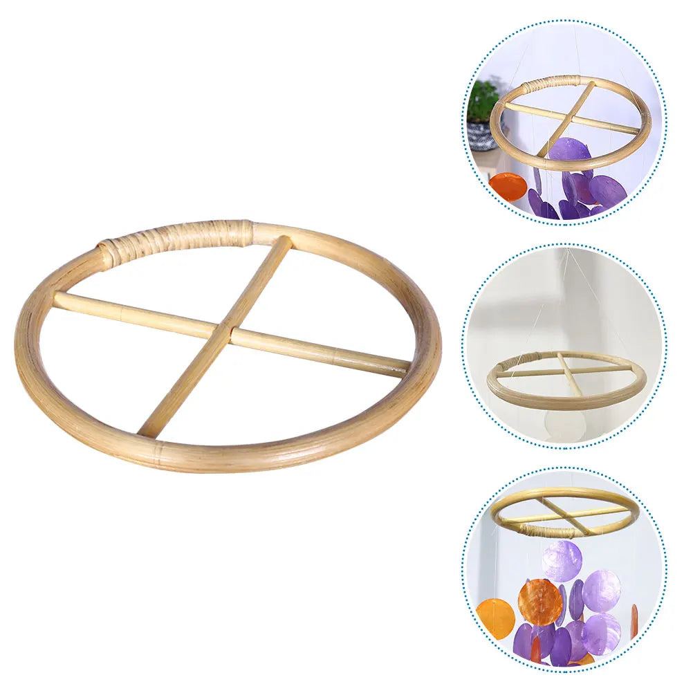 Bamboo Wind Chime Parts Hollow Top Catcher Frame DIY Kit Steering Wheel Craft Garden Decor Accessories Sunlight Effect Outdoor