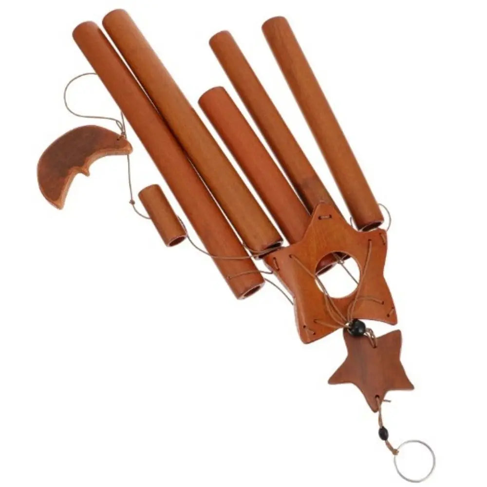 Creative Nostalgic Five-Pointed Star Wind Bell Handmade Bamboo Tube Bamboo Wind Chime Natural Multitube Bamboo Ornament Outdoor