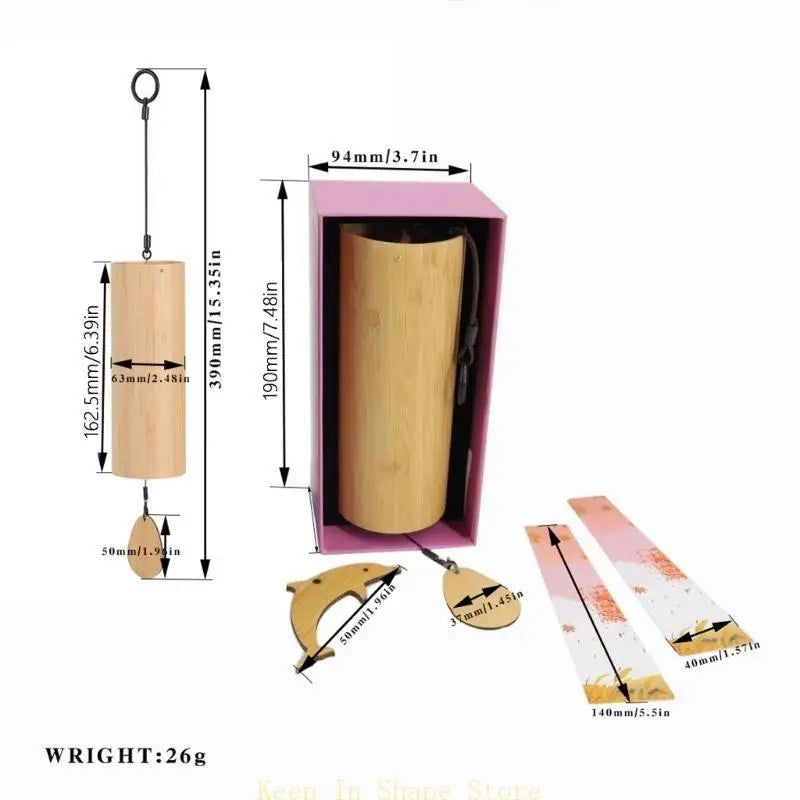 U1JC Windbell Bamboo Wind Bamboo Chord Musical Windchime Outdoor Garden Patio Home Decoration Meditation Bells