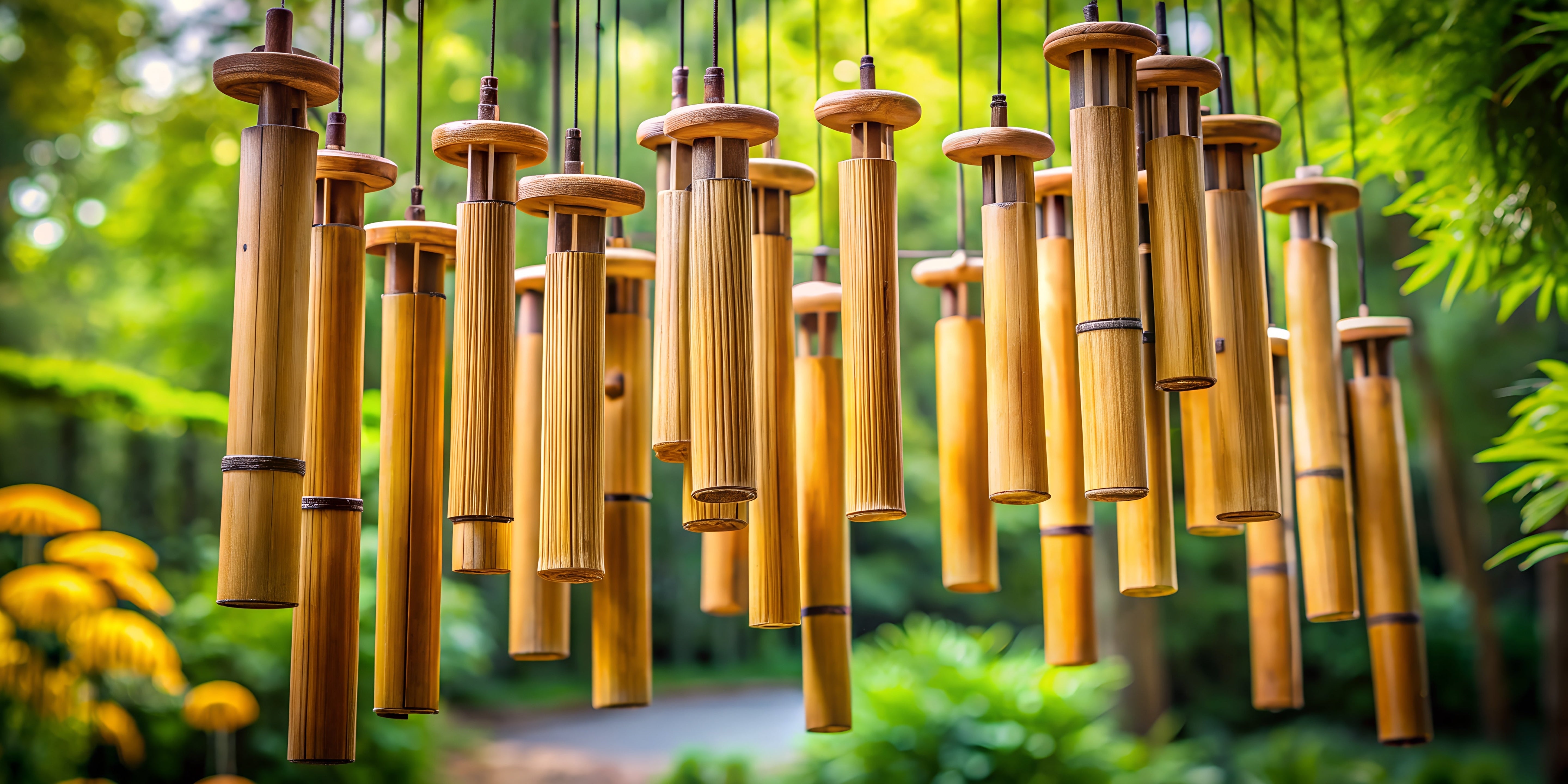 Bamboo Wind Chimes with Coconut Tops