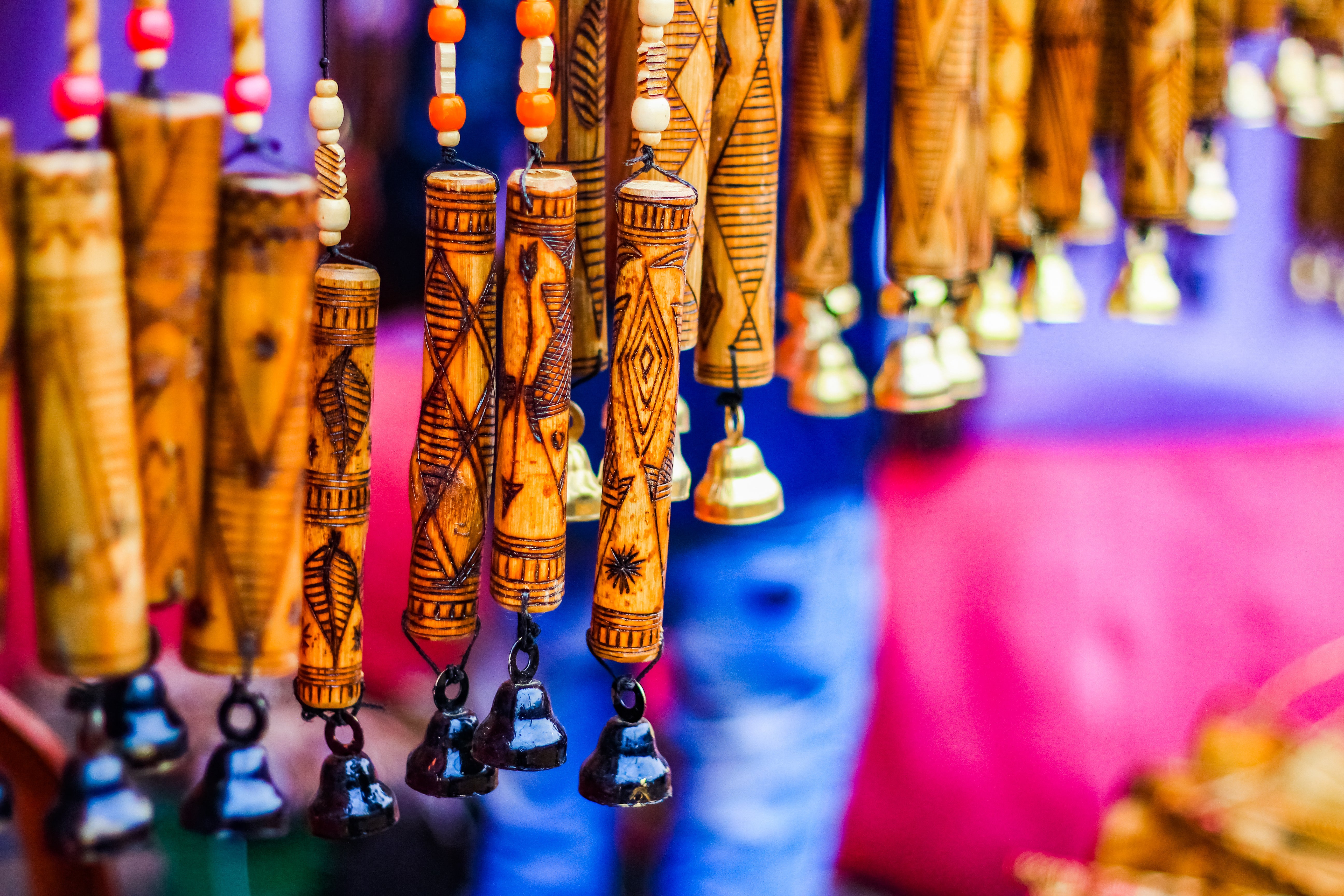 Carved Bamboo Wind Chimes