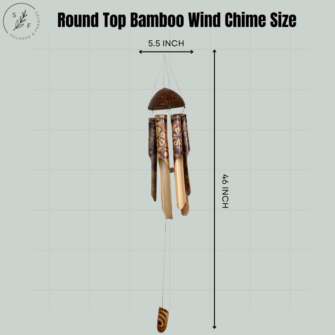 Solange & Frances Bamboo Wind Chimes for Outside, Ideal Gifts for Women, Wooden Wind Chimes for Outside, Wood Chimes for Outdoors, Beach Windchimes, Birthday Gift idea, Gifts for Mom