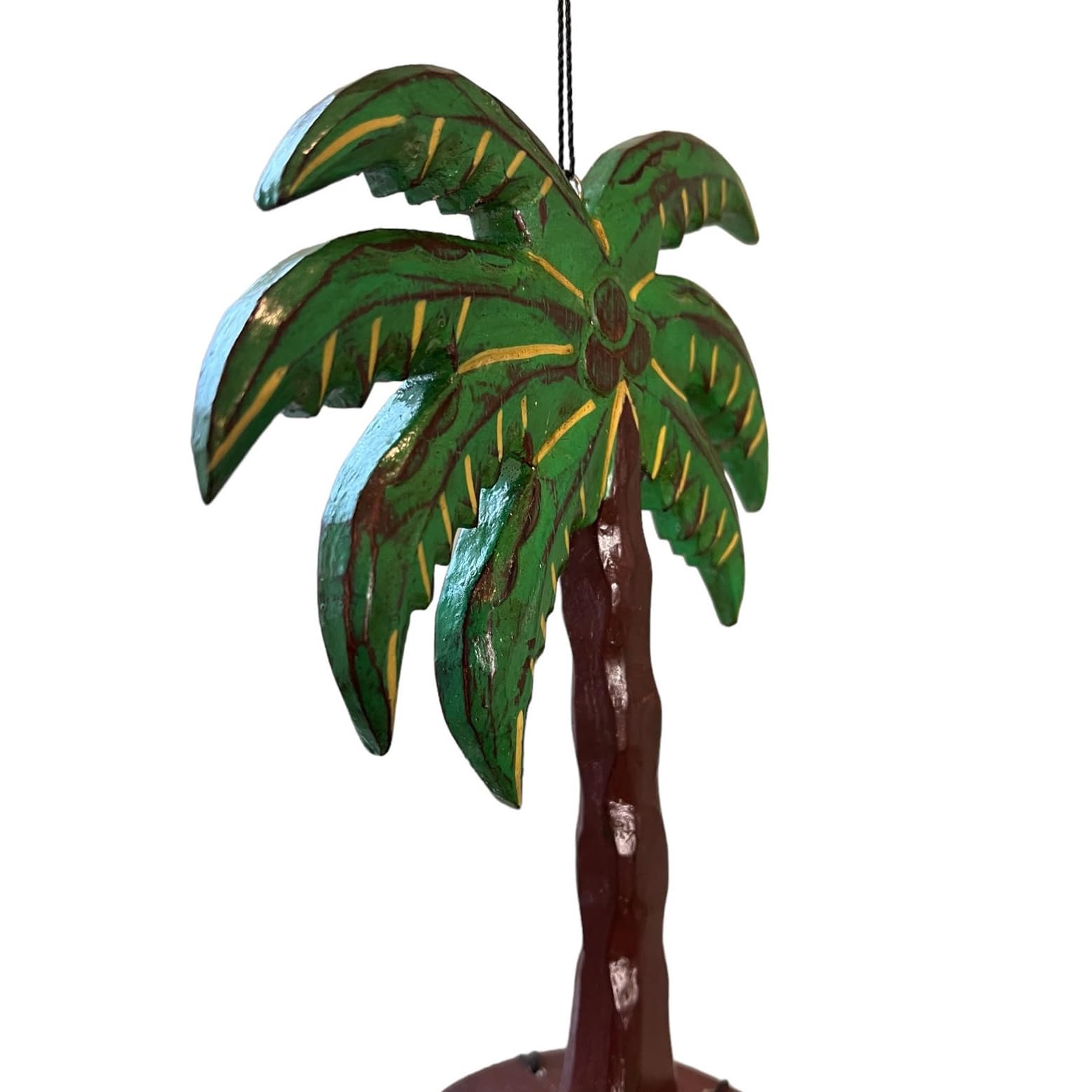 Coconut/Palm Tree Windchime – Large Rustic Tropical Bamboo & Wood with Unique Spiral Finished Chimes – Relaxing Calming Deep Tones