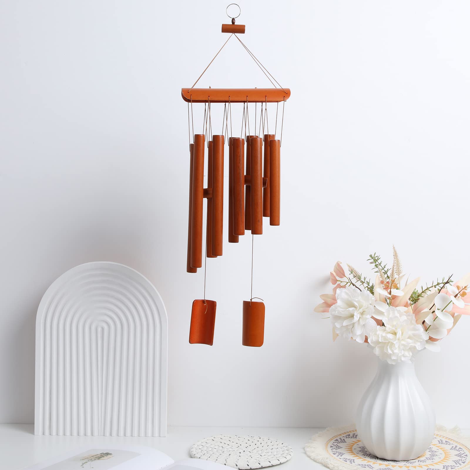 Wind Chimes Wooden Bamboo Wind Chimes with Amazing Deep Tone for Relaxation Patio Garden Home Decor