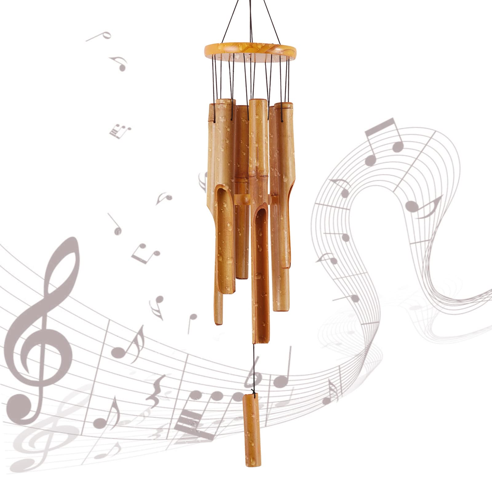 Rdutuok 32" Bamboo Wind Chimes Memorial Gifts for mom Handcrafted Wooden Wind Chimes with Melody Deep Tone for Ourdoor & Indoor,Garden, Yark,Patio and Home Déco