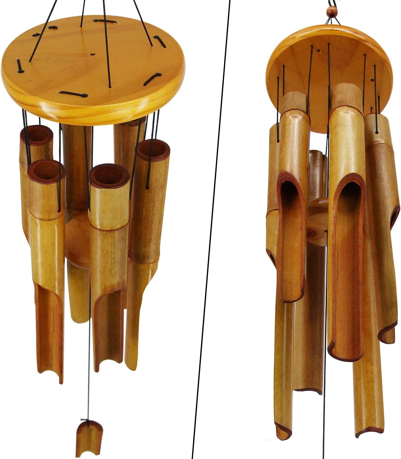 Bamboo Wind Chimes Outdoor,Wooden Wind Chimes with Melody Deep Tone,30" Classic Zen Garden Windchime for Relaxation, Grace.Home Décor for Patio, Garden or Indoor