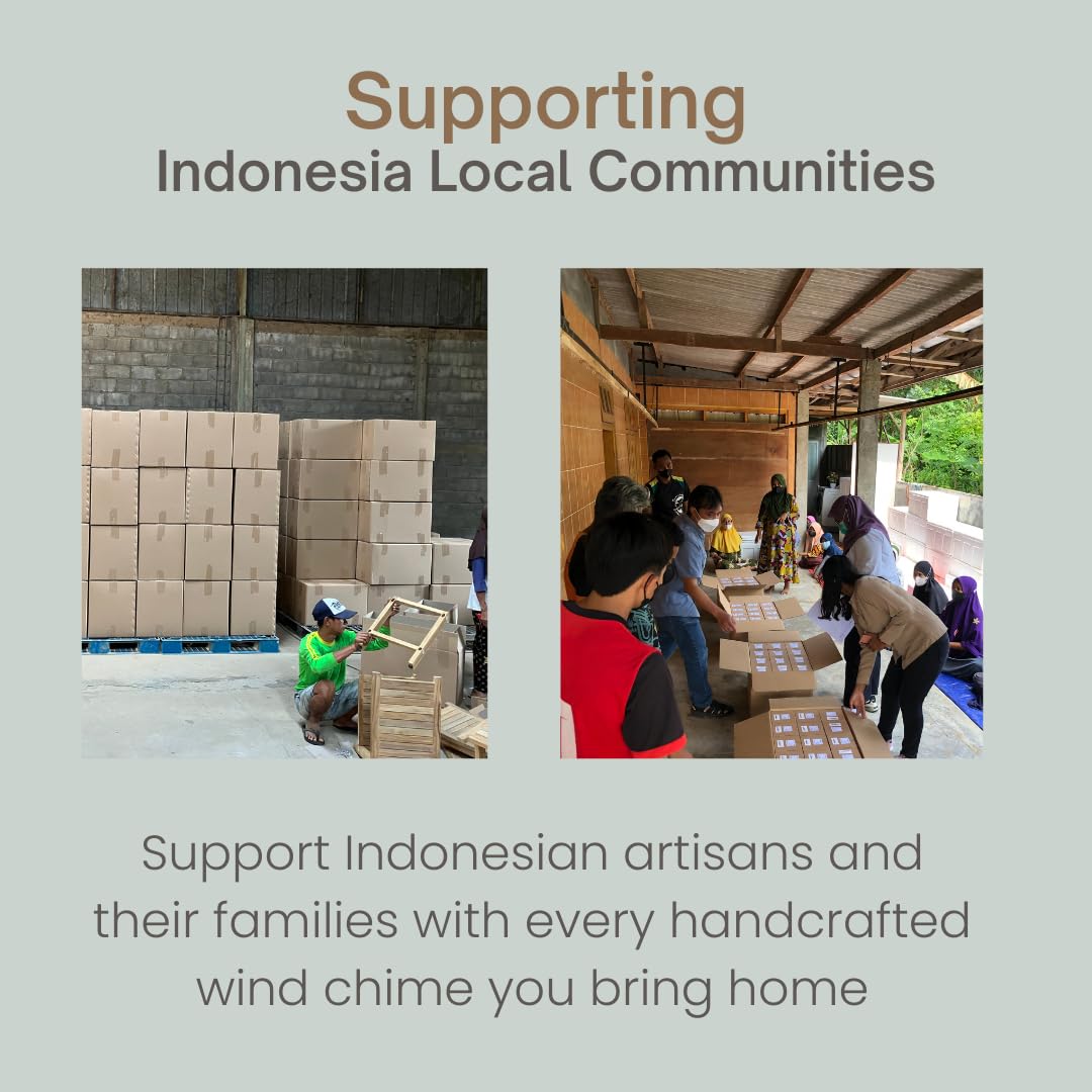 Solange & Frances Bamboo Wind Chimes for Outside, Ideal Gifts for Women, Wooden Wind Chimes for Outside, Wood Chimes for Outdoors, Beach Windchimes, Birthday Gift idea, Gifts for Mom