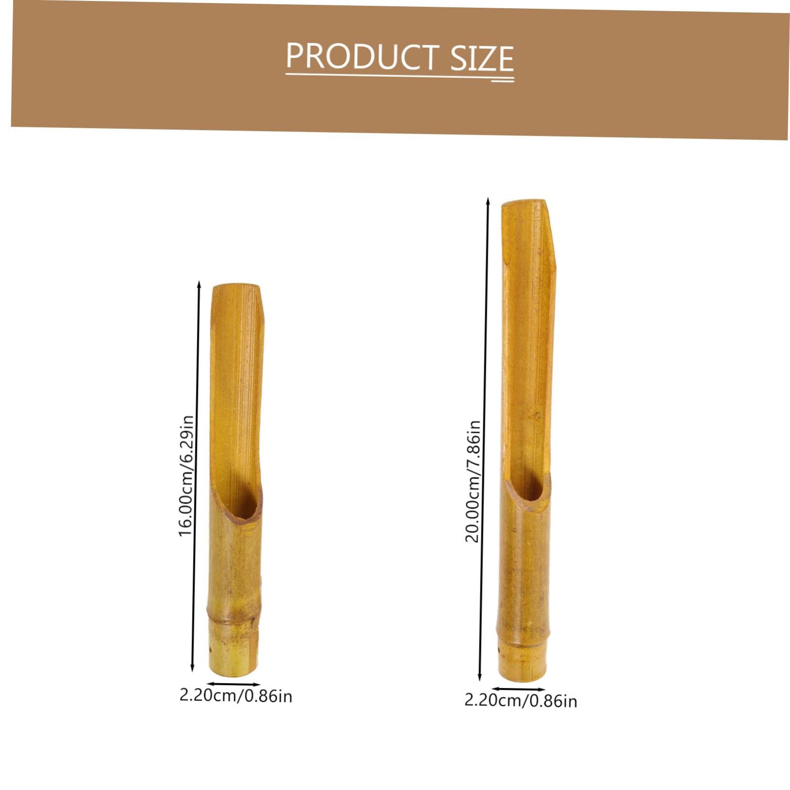 Yardwe Bamboo Wind Chime Tubes - 20 Pcs DIY Wind Chime Parts for Garden Porch and Home Decor Pre-Drilled 7.87 & 6.3 Inch Replacement Supplies