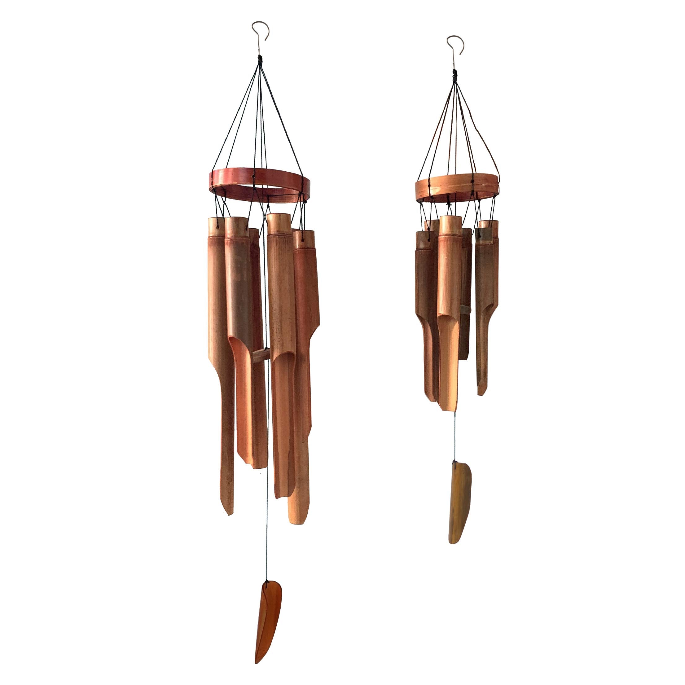 Ankinte Classic Bamboo Wind Chimes with Circle Top, Wood Wooden Wind Chimes Outdoor, Deep Tone Soothing Sound (27)