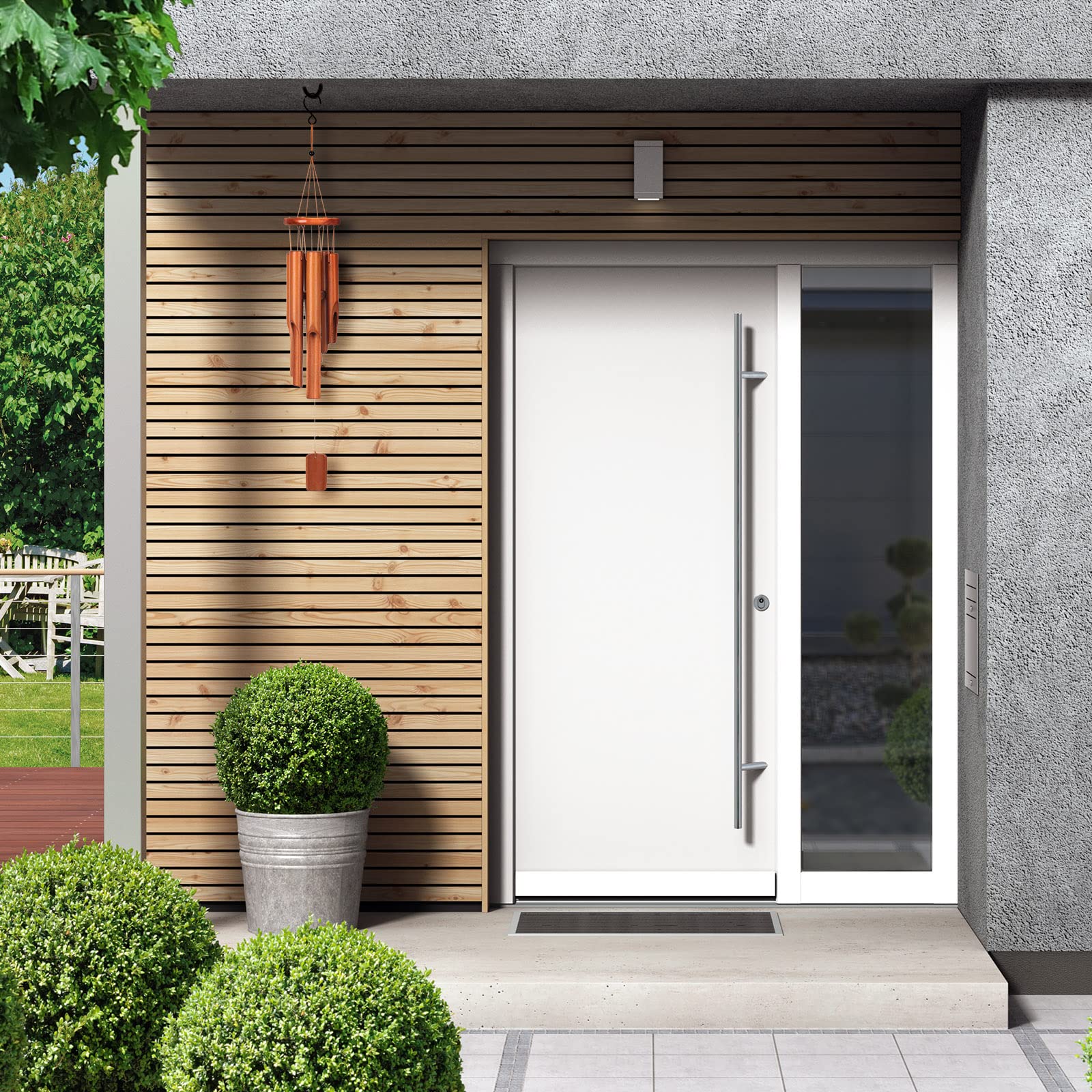 Vinsot 2 Pieces Bamboo Wind Chimes for Outside 30 Inches Wooden Classic Zen Rustic Chimes Deep Tone with Wind Catcher for Relaxation Patio Garden Indoor (Classic Bamboo)