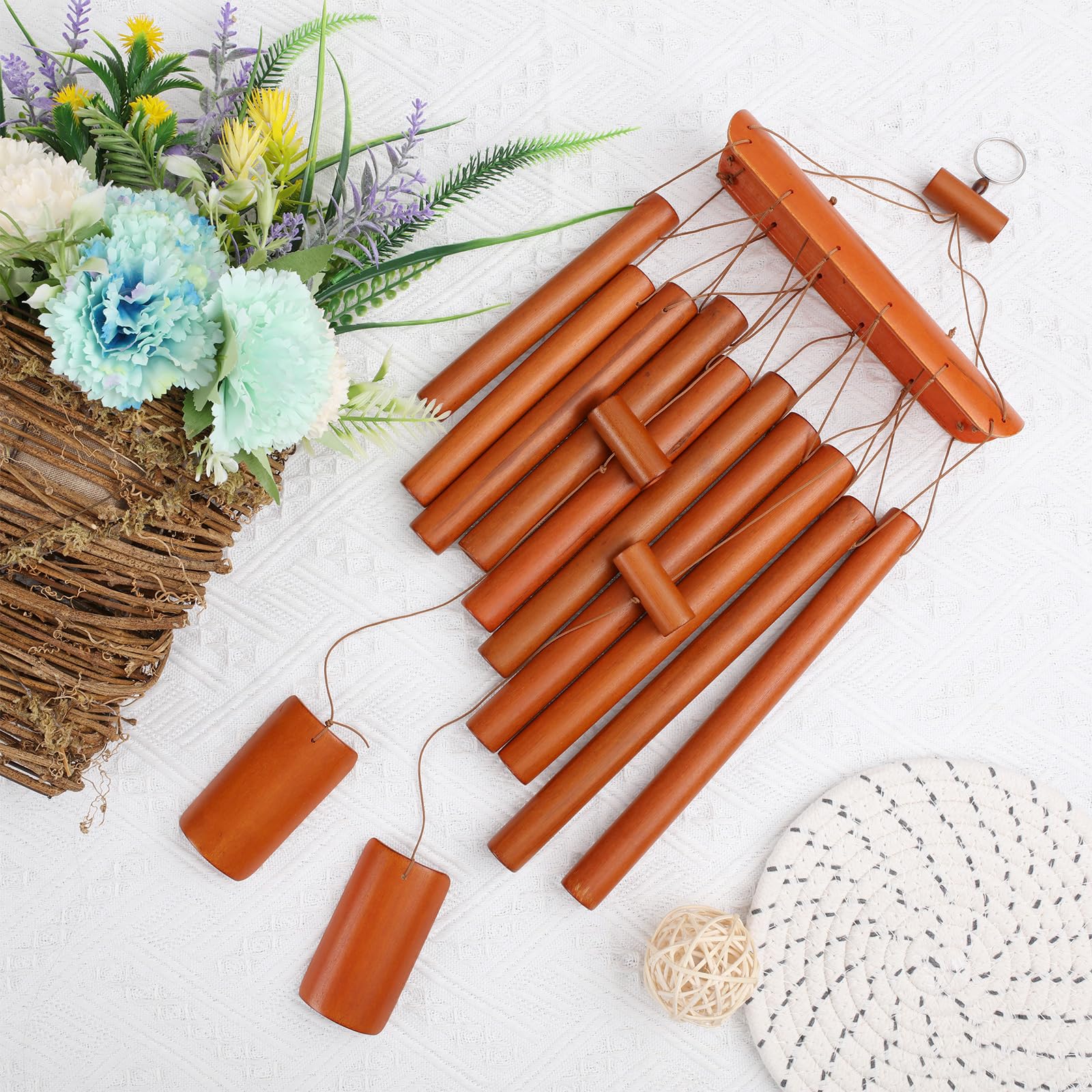 Wind Chimes Wooden Bamboo Wind Chimes with Amazing Deep Tone for Relaxation Patio Garden Home Decor