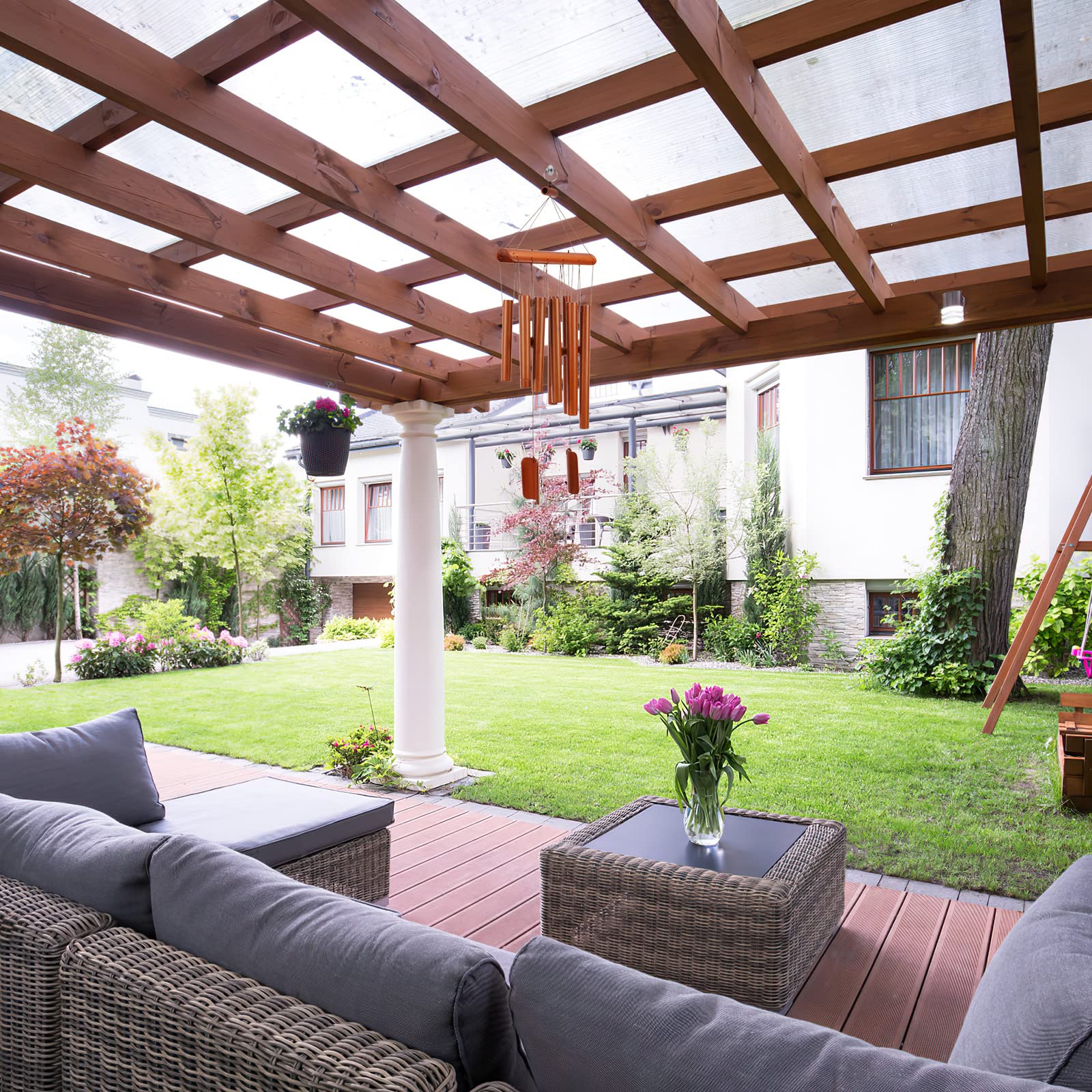 Wind Chimes Wooden Bamboo Wind Chimes with Amazing Deep Tone for Relaxation Patio Garden Home Decor