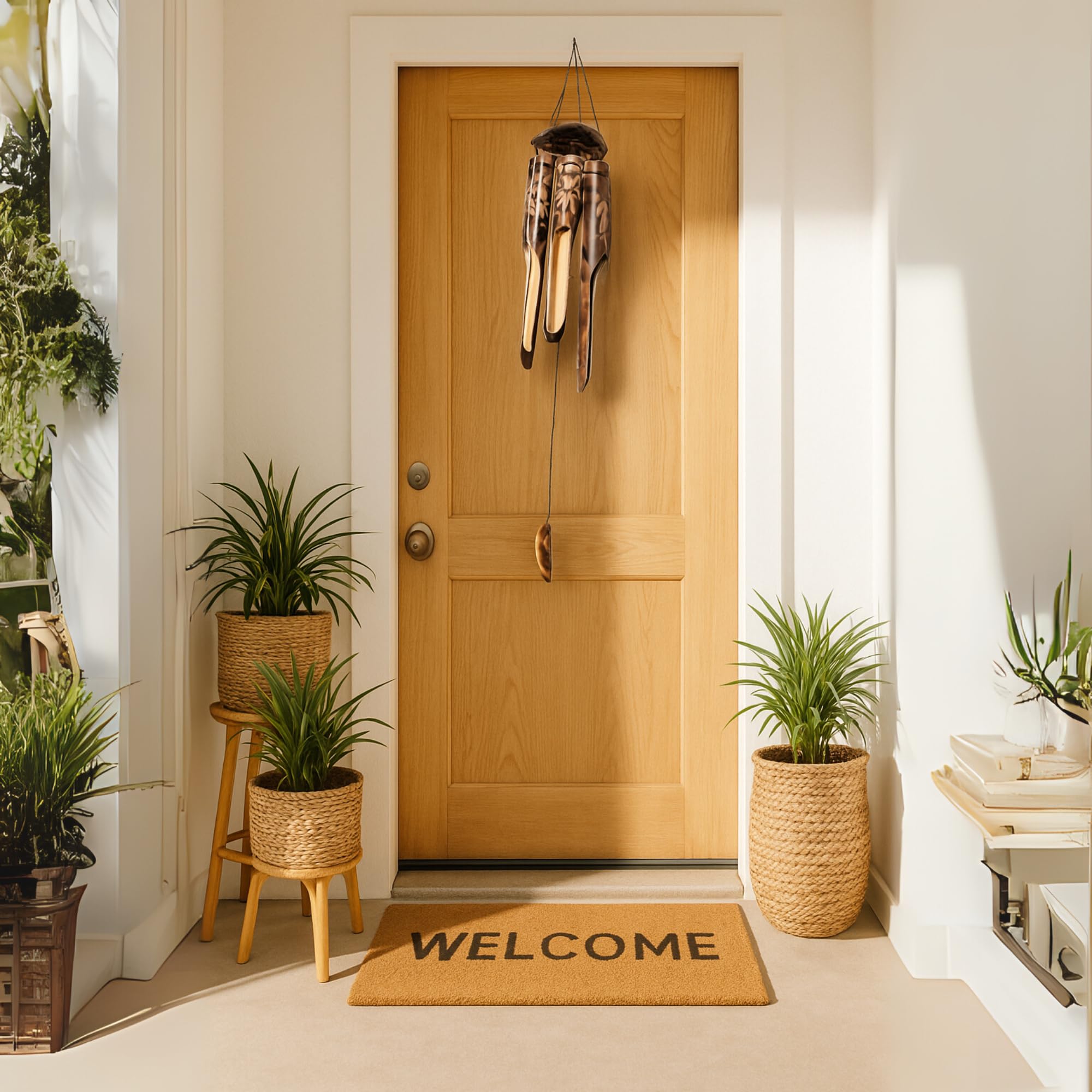 Solange & Frances Bamboo Wind Chimes for Outside, Ideal Gifts for Women, Wooden Wind Chimes for Outside, Wood Chimes for Outdoors, Beach Windchimes, Birthday Gift idea, Gifts for Mom