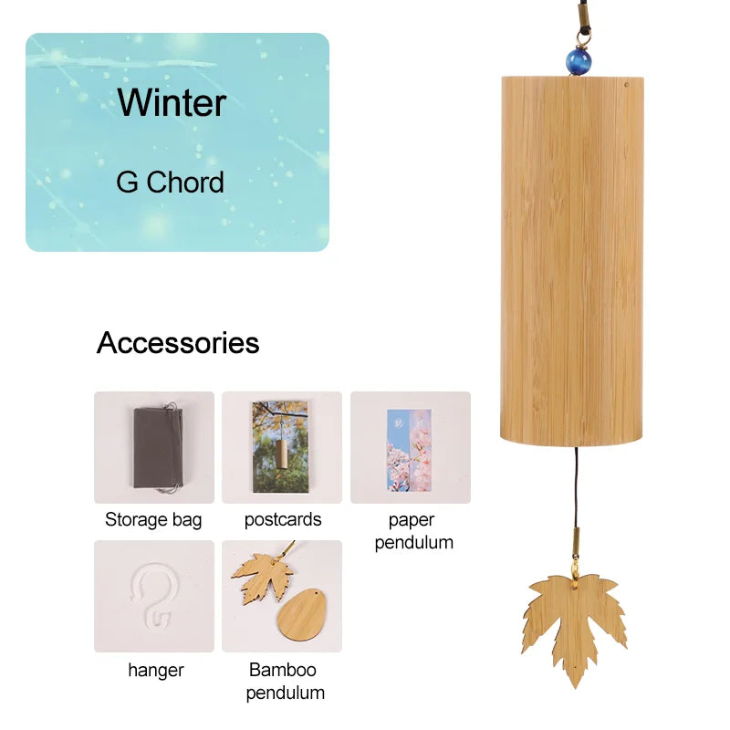 Bamboo Wind Chimes Chords Handmade Musical Windchime Sound Healing Wind Bell Musical Instruments Home Garden Patio Decoration