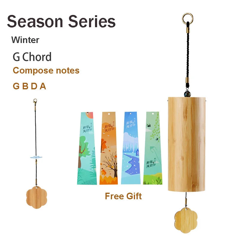 Hluru Windbell Bamboo Wind Chime 8 Tone Rods Windchimes Zen Meditation Craft Home Garden Patio Hanging Ornaments C G Am Dm Chord