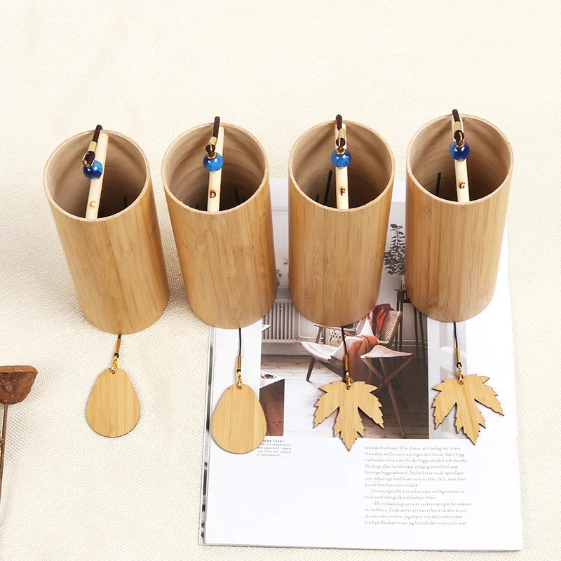 Bamboo Wind Chimes Chords Handmade Musical Windchime Sound Healing Wind Bell Musical Instruments Home Garden Patio Decoration